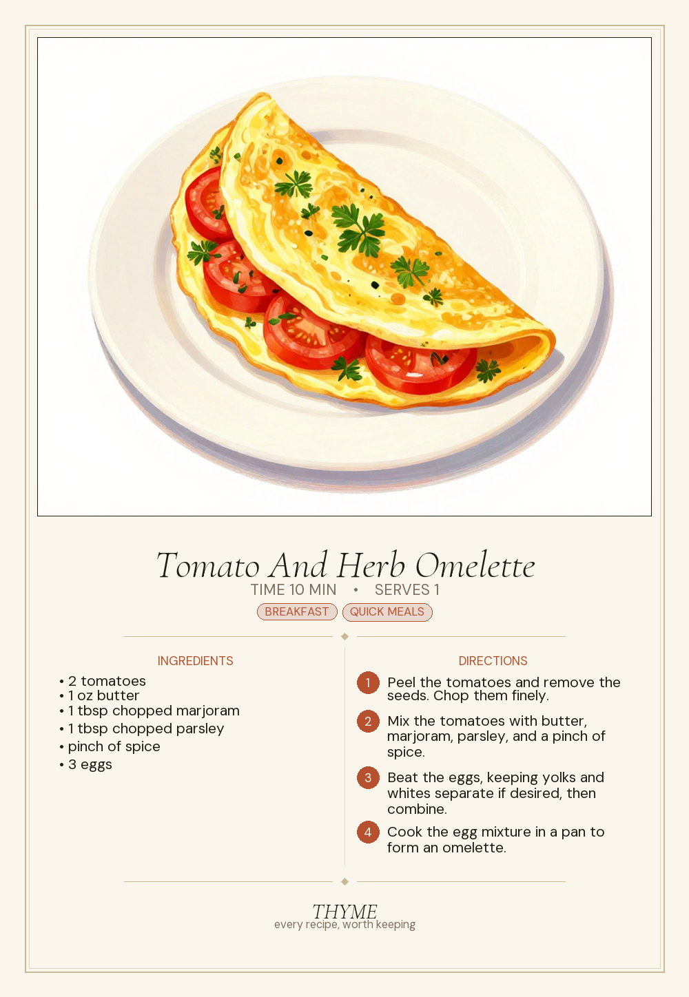 Tomato And Herb Omelette