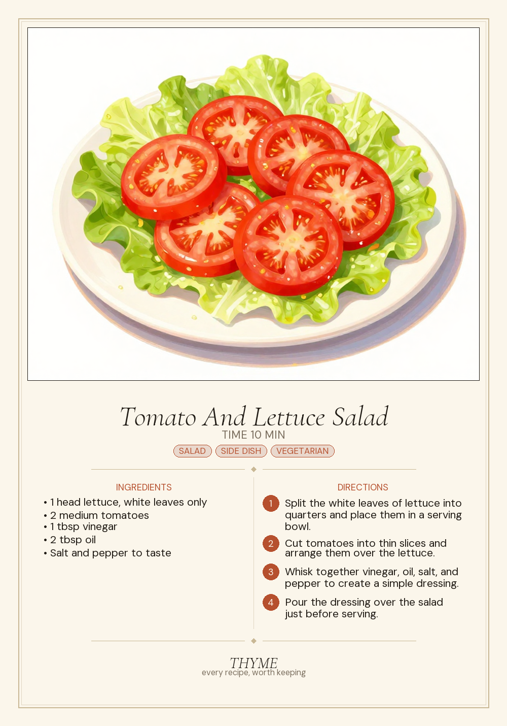 Tomato And Lettuce Salad