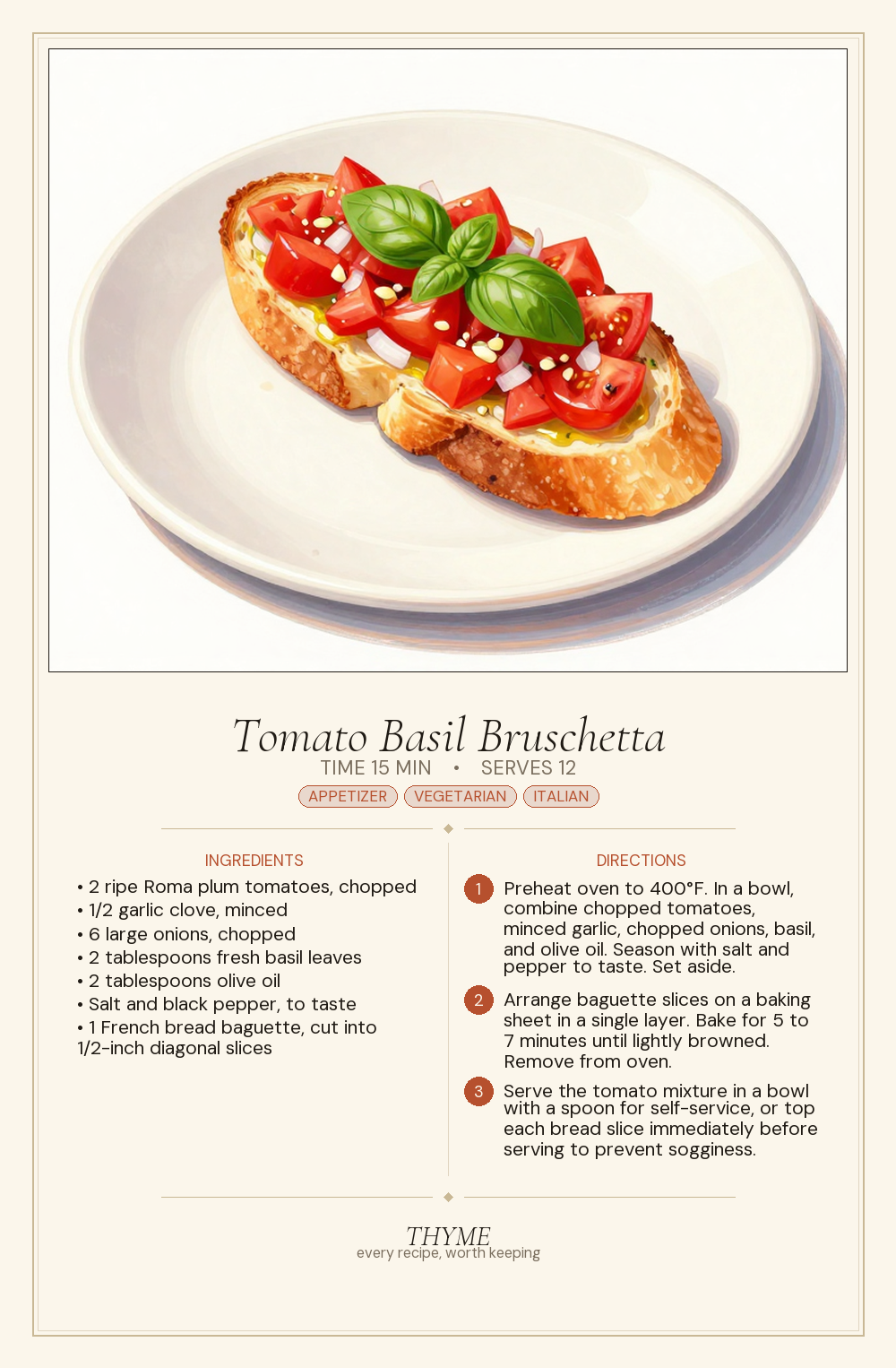 Tomato Basil Bruschetta