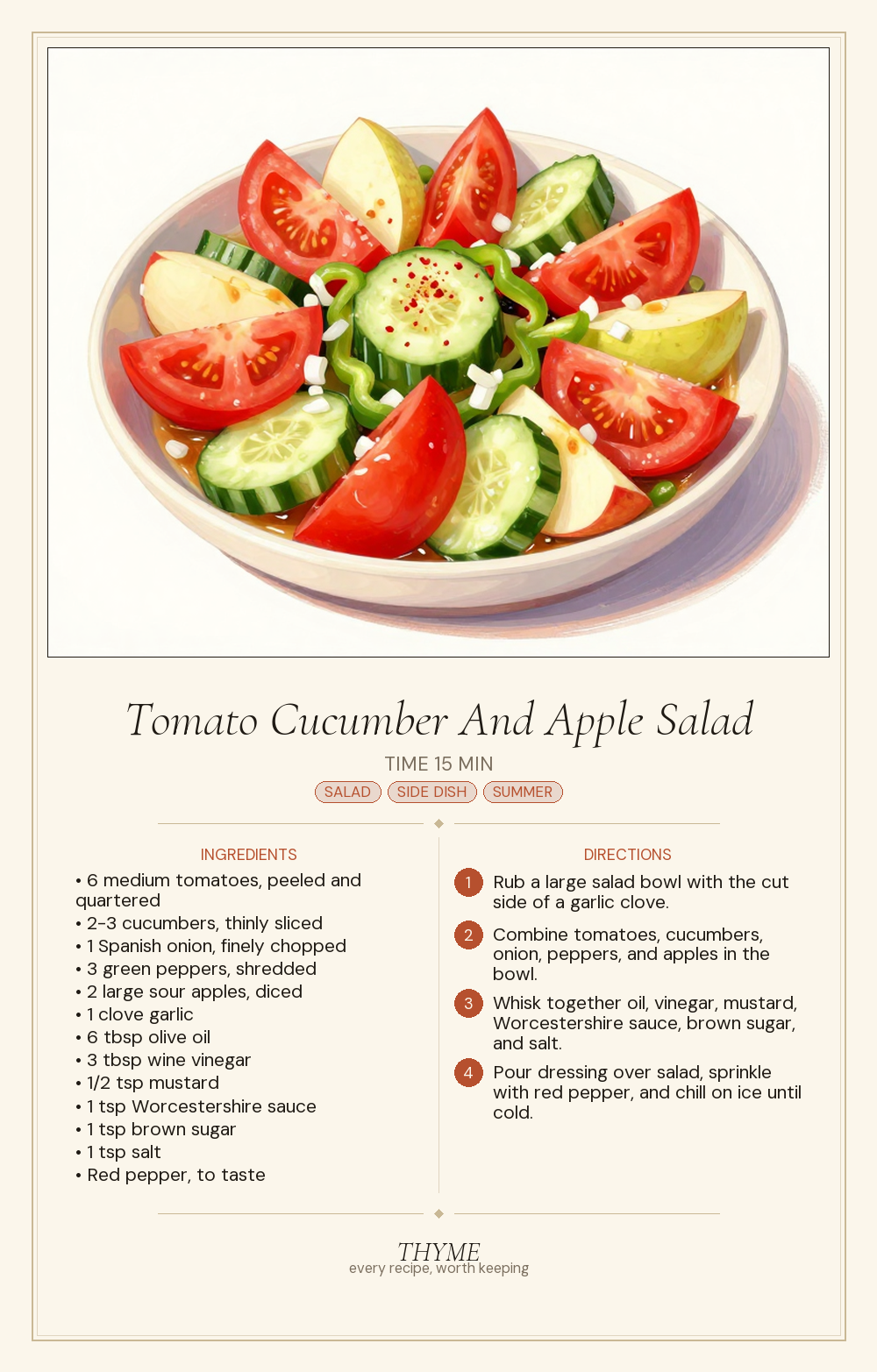 Tomato Cucumber And Apple Salad