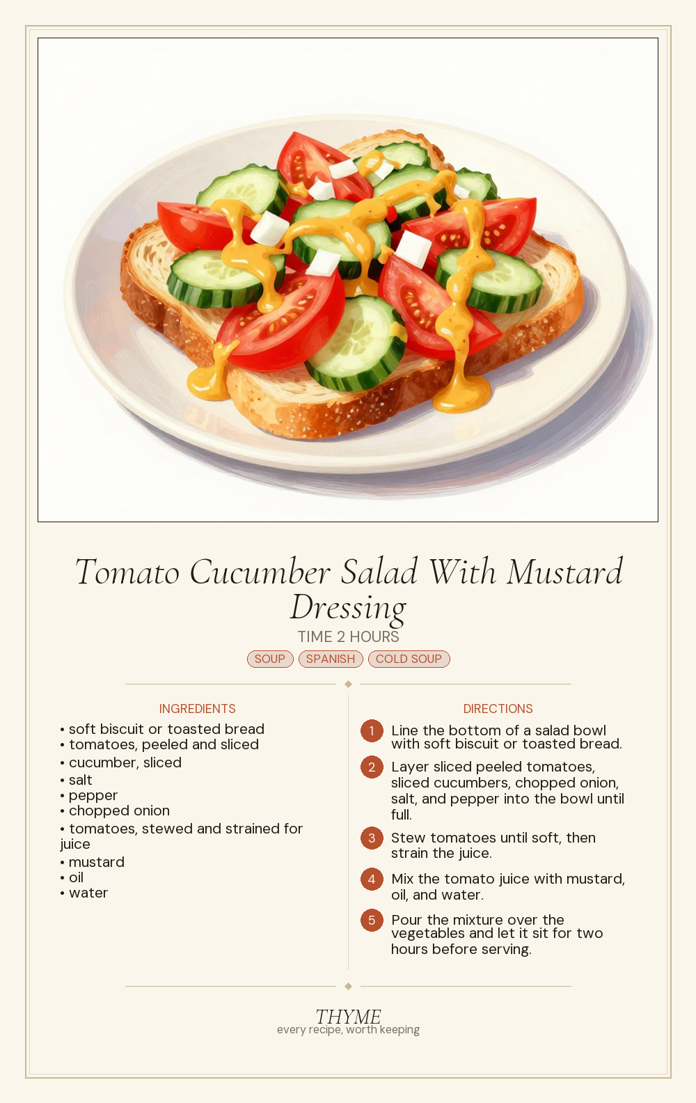Tomato Cucumber Salad With Mustard Dressing