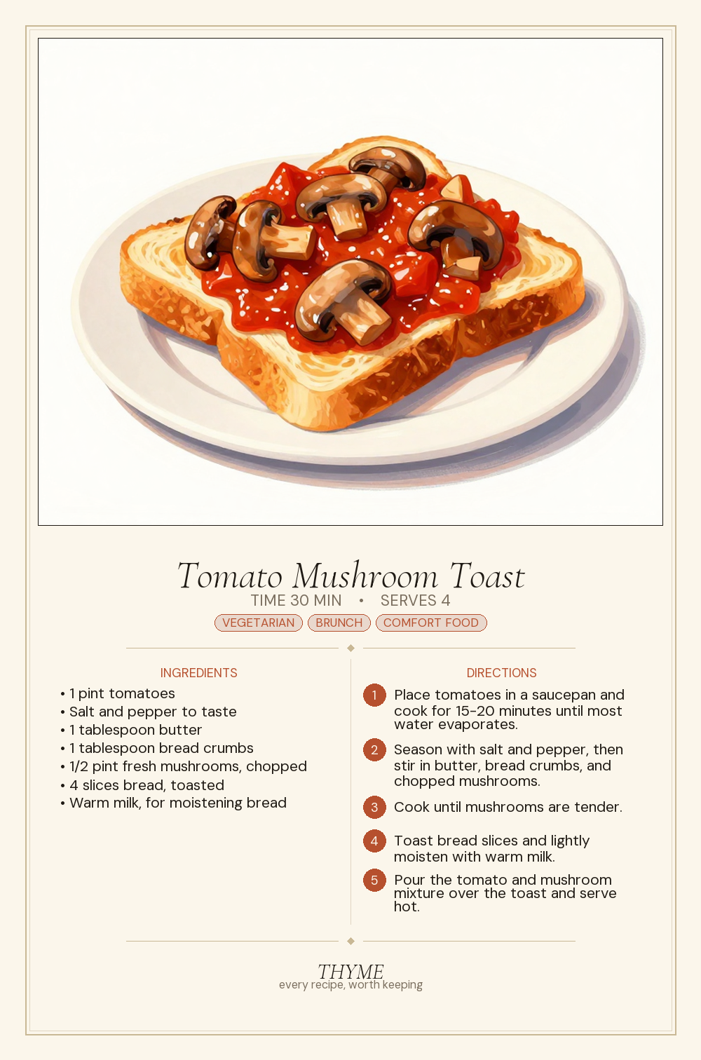 Tomato Mushroom Toast