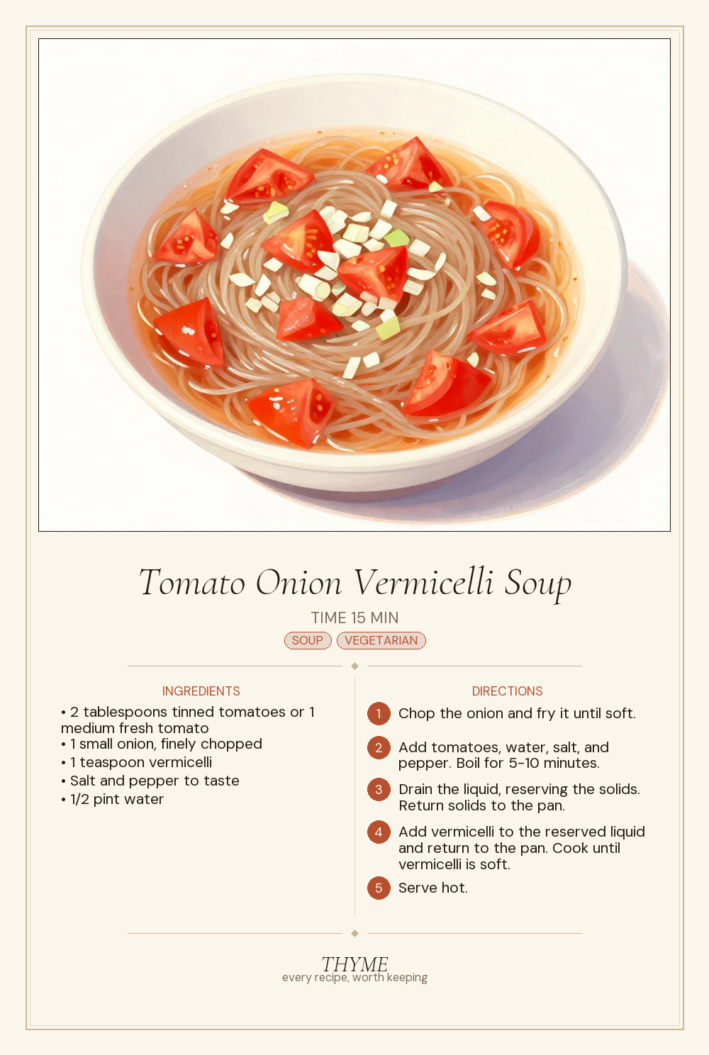 Tomato Onion Vermicelli Soup