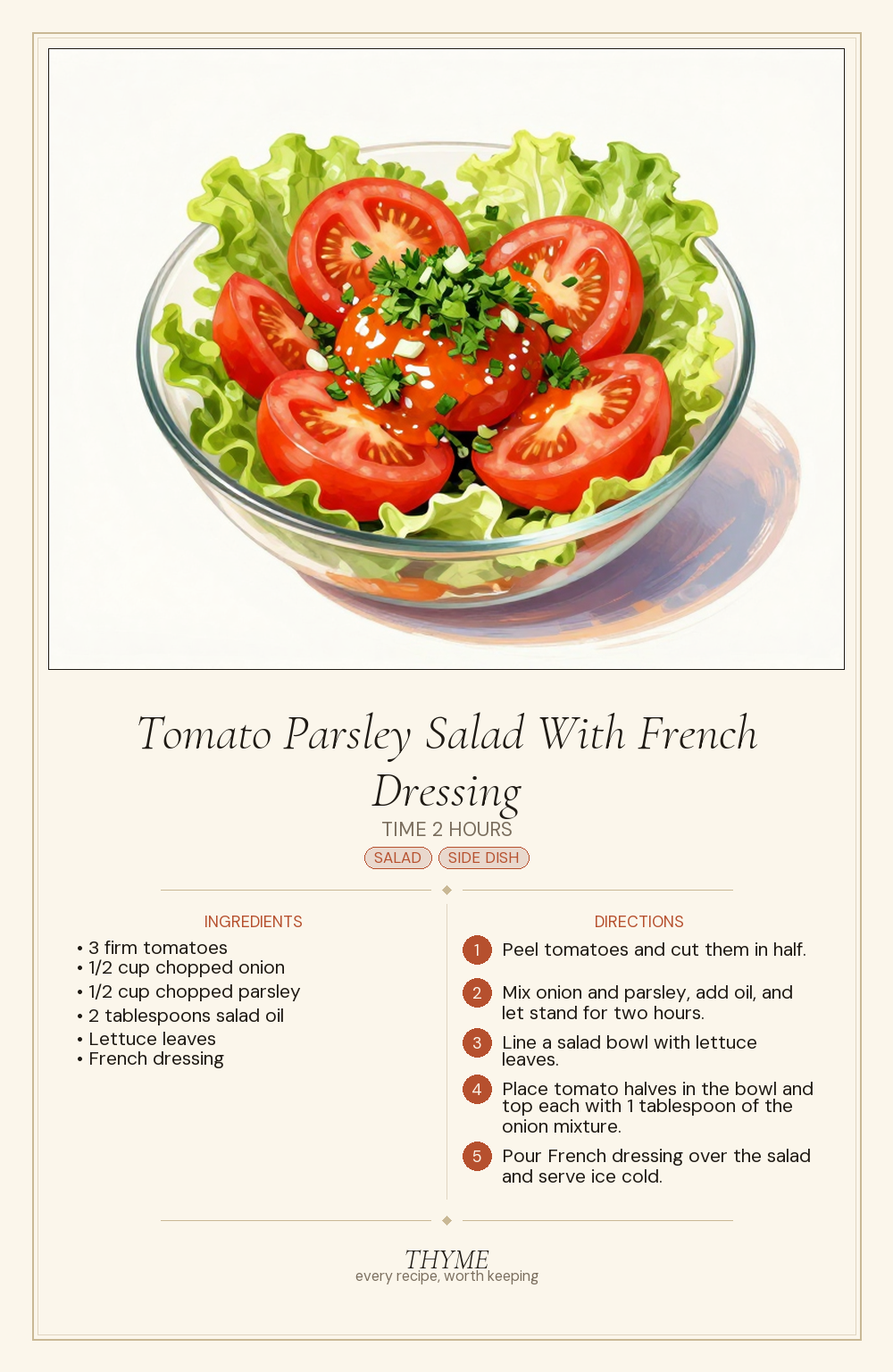 Tomato Parsley Salad With French Dressing