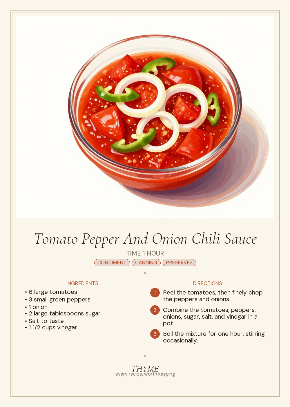 Tomato Pepper And Onion Chili Sauce