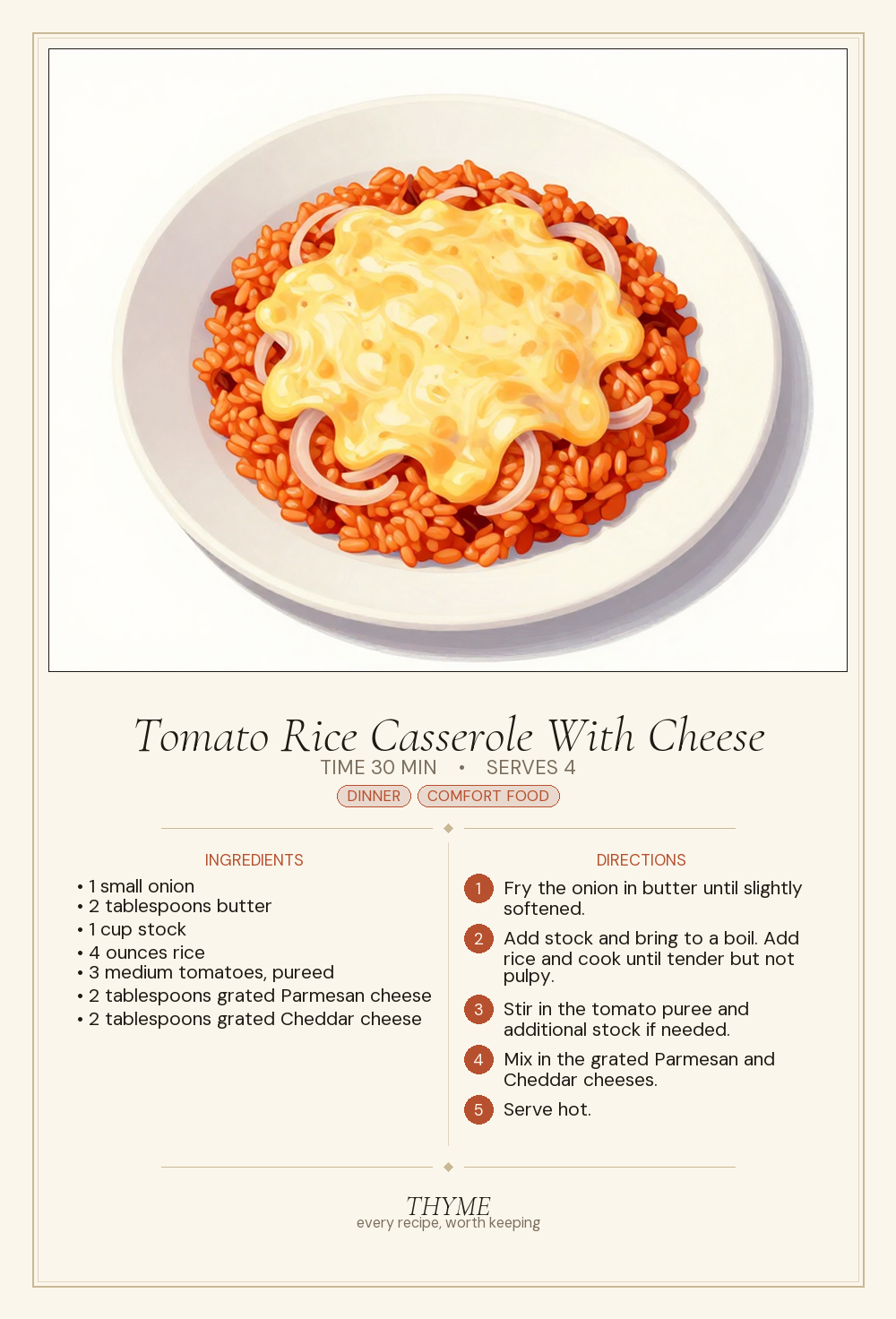 Tomato Rice Casserole With Cheese