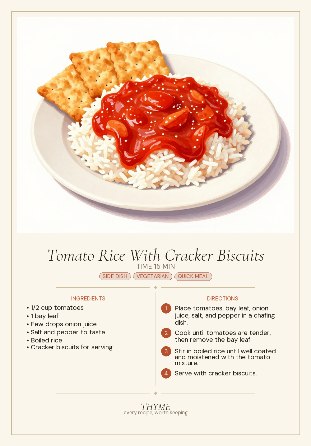 Tomato Rice With Cracker Biscuits