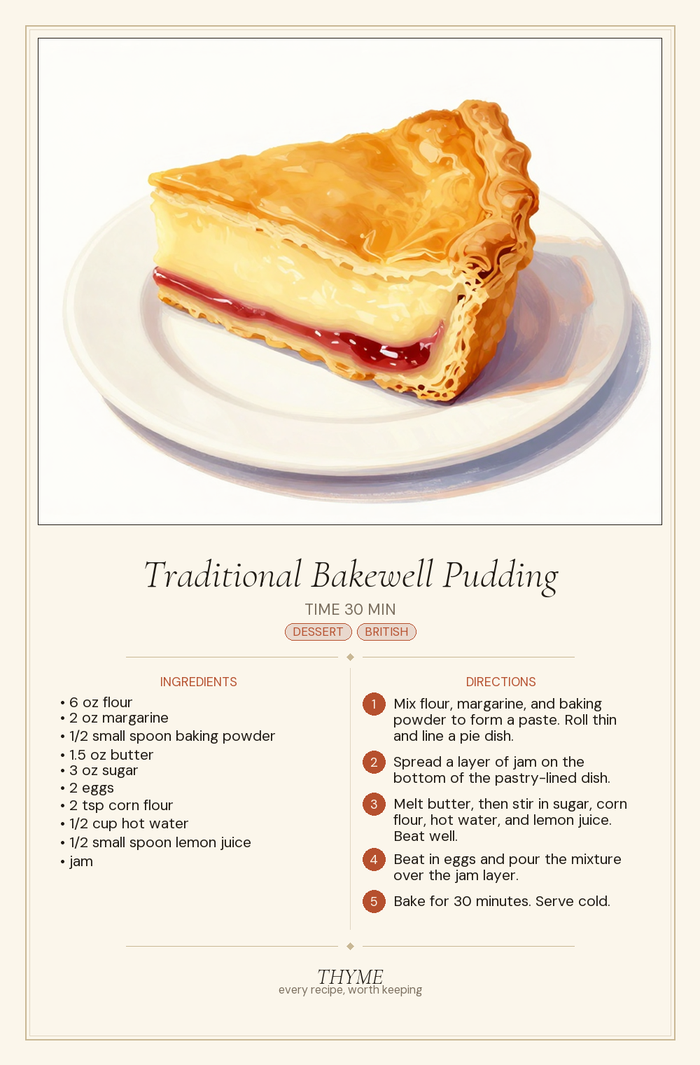 Traditional Bakewell Pudding