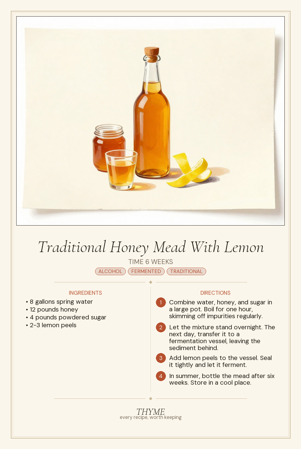 Traditional Honey Mead With Lemon