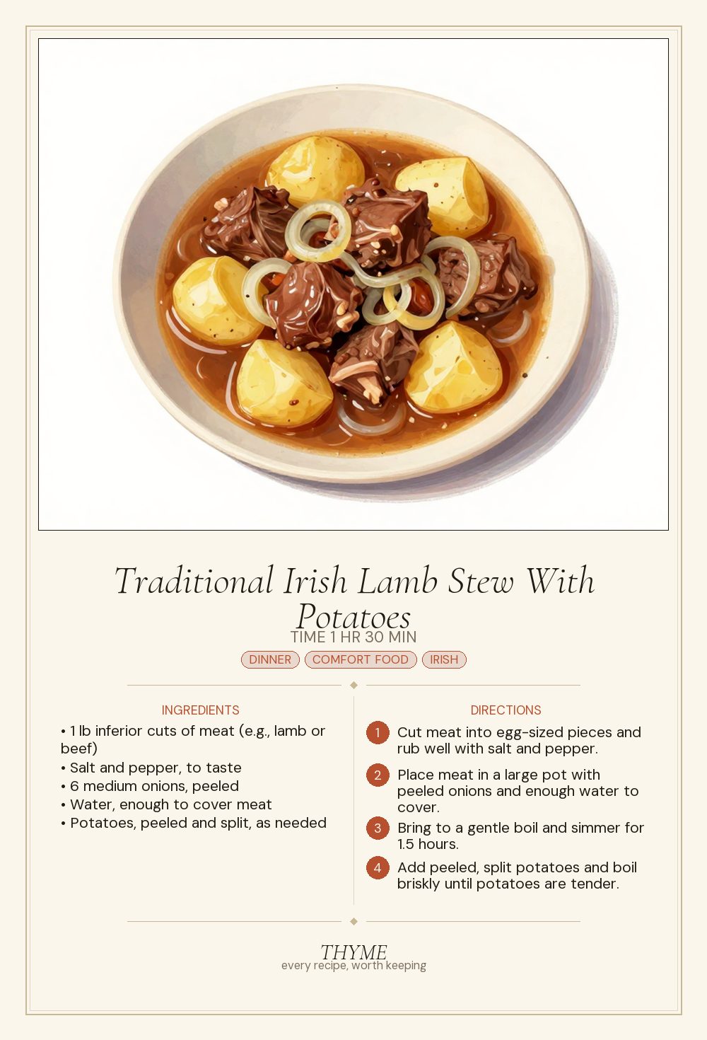 Traditional Irish Lamb Stew With Potatoes