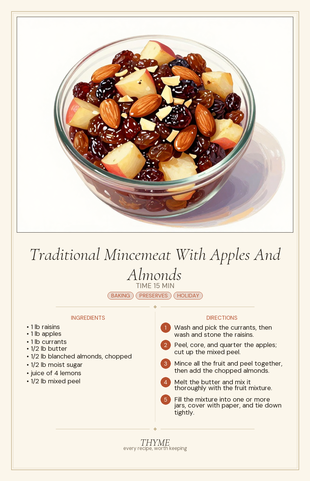 Traditional Mincemeat With Apples And Almonds
