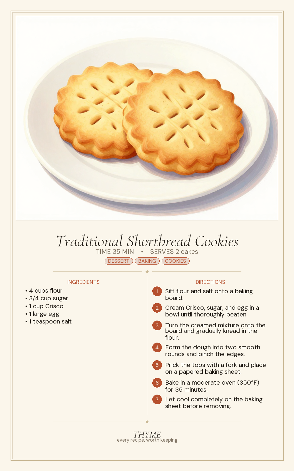 Traditional Shortbread Cookies