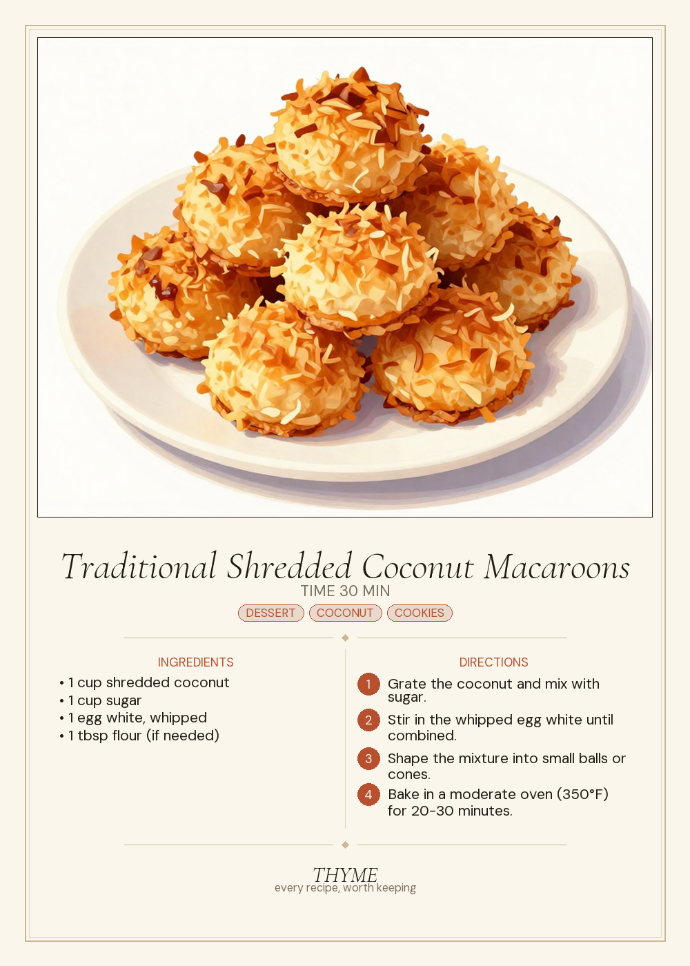 Traditional Shredded Coconut Macaroons