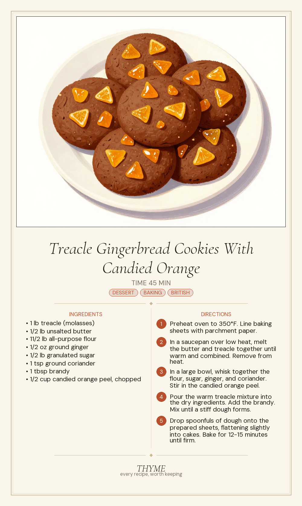 Treacle Gingerbread Cookies With Candied Orange