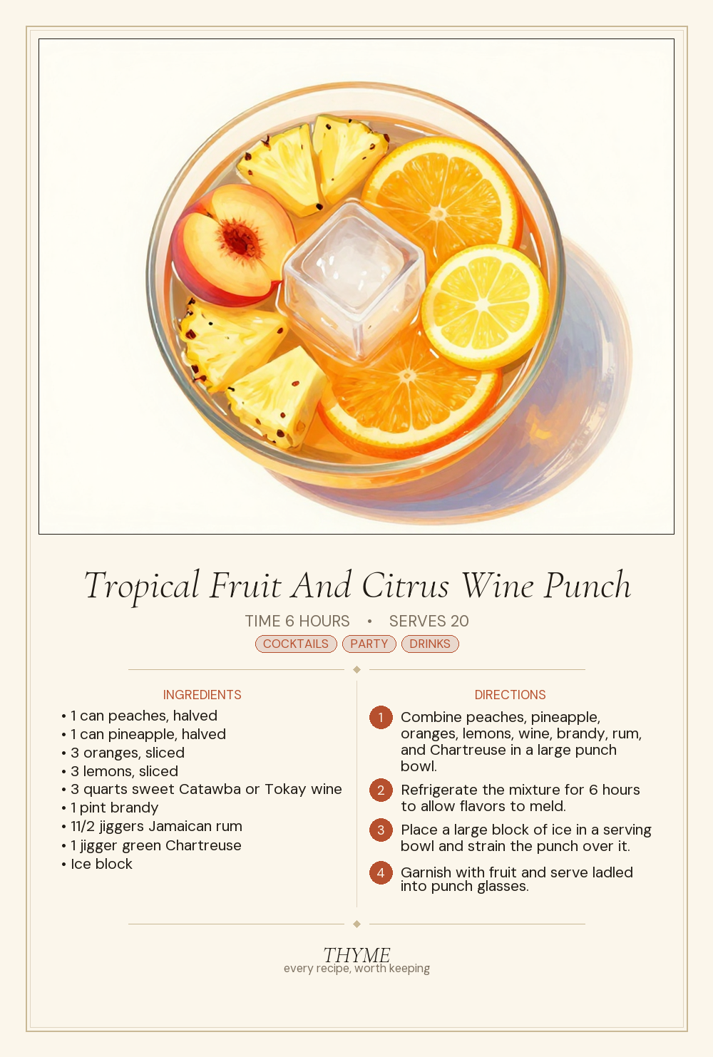 Tropical Fruit And Citrus Wine Punch