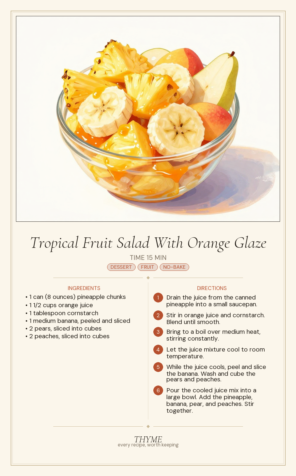 Tropical Fruit Salad With Orange Glaze