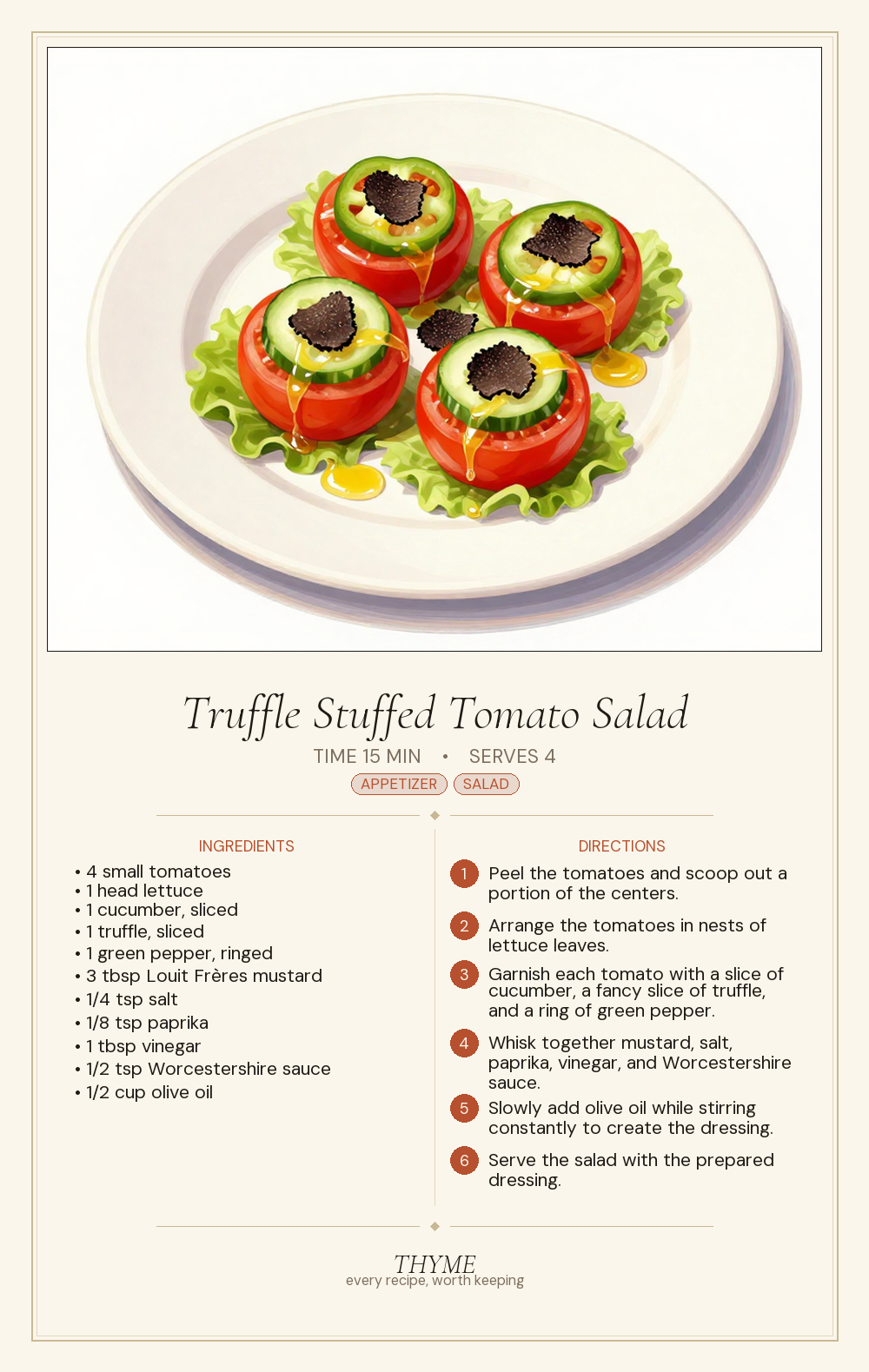 Truffle Stuffed Tomato Salad