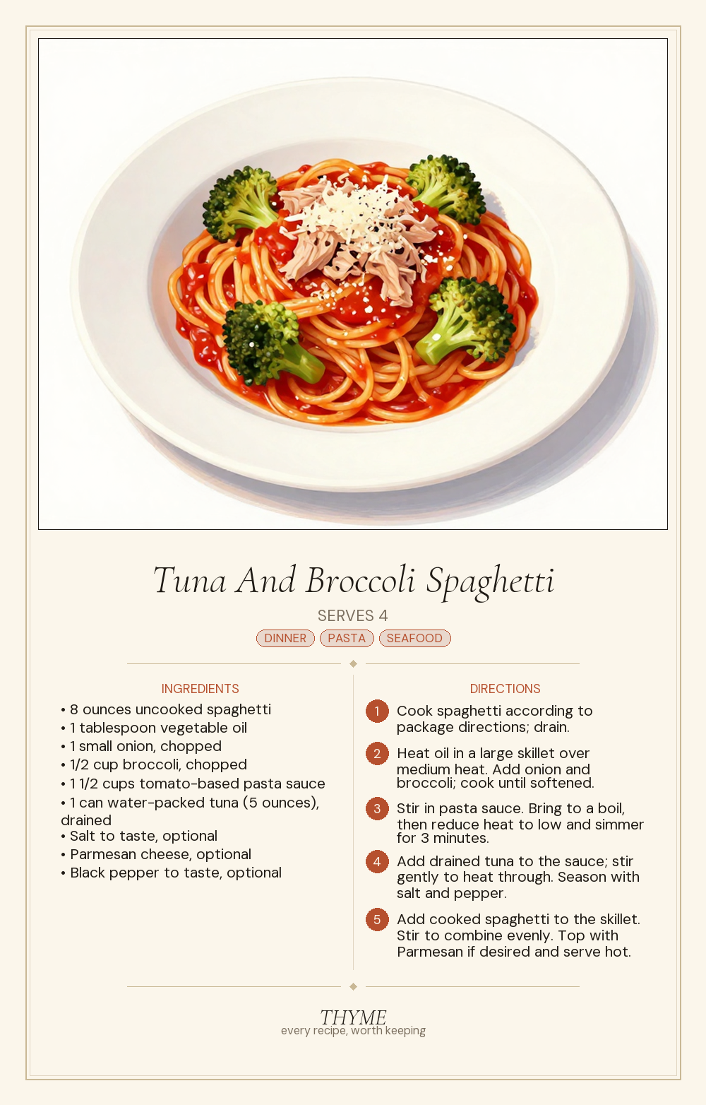 Tuna And Broccoli Spaghetti