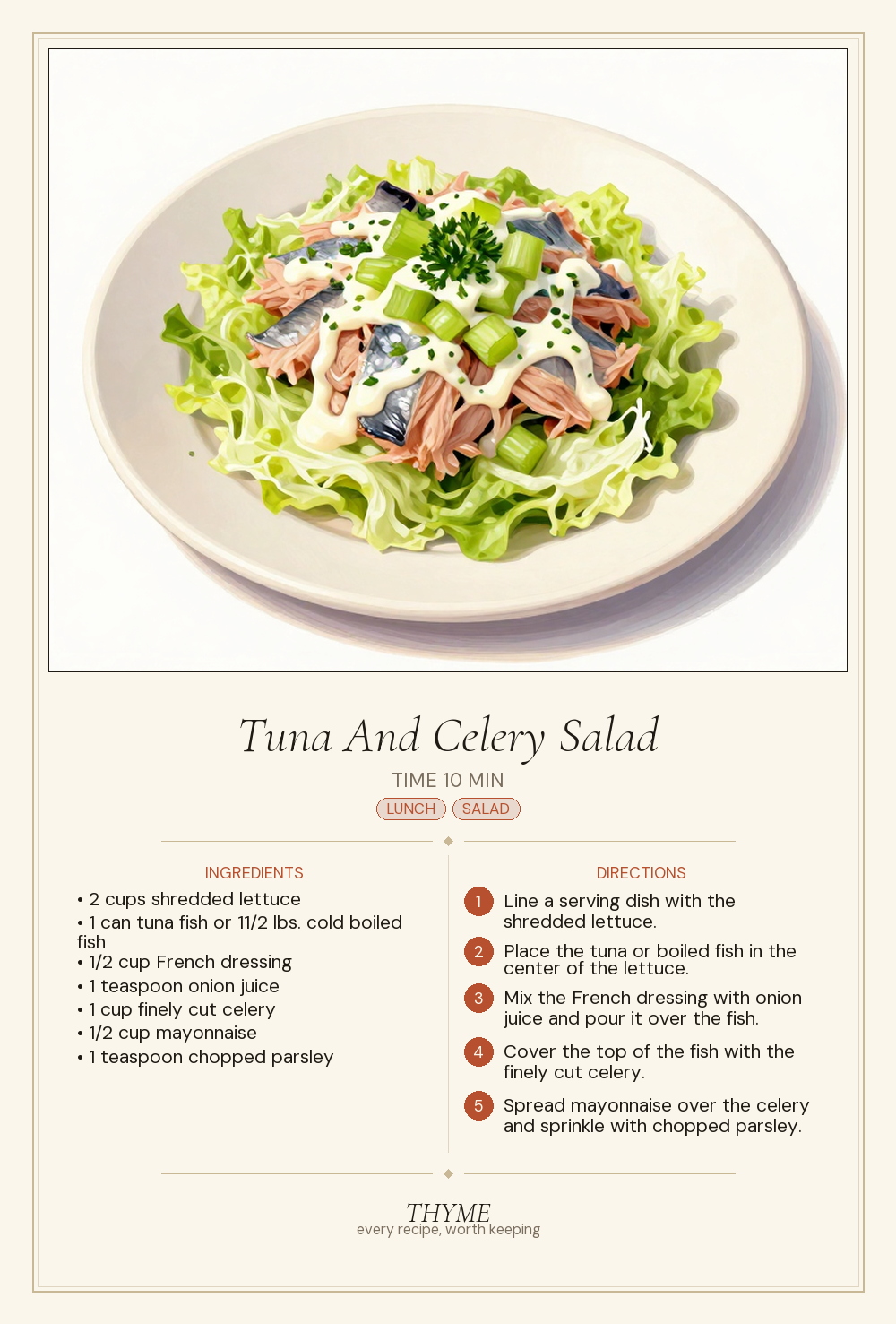 Tuna And Celery Salad