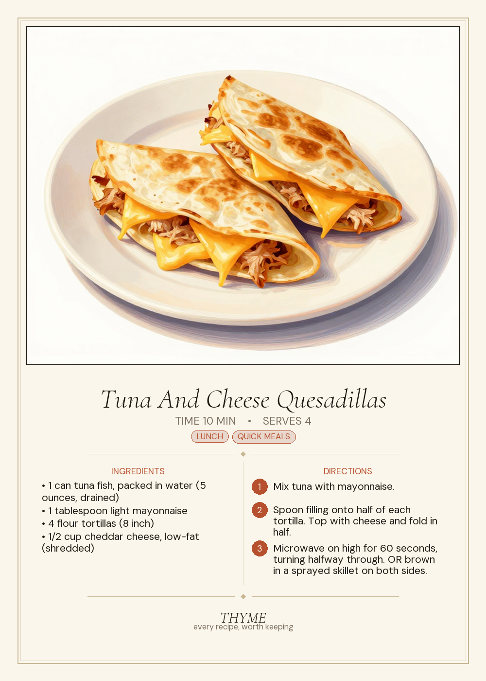 Tuna And Cheese Quesadillas