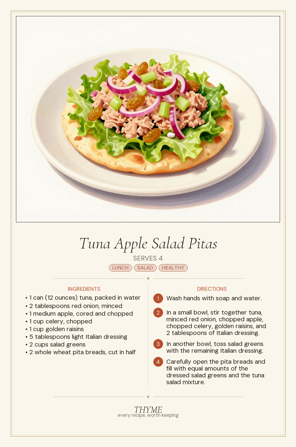 Tuna Apple Salad Pitas