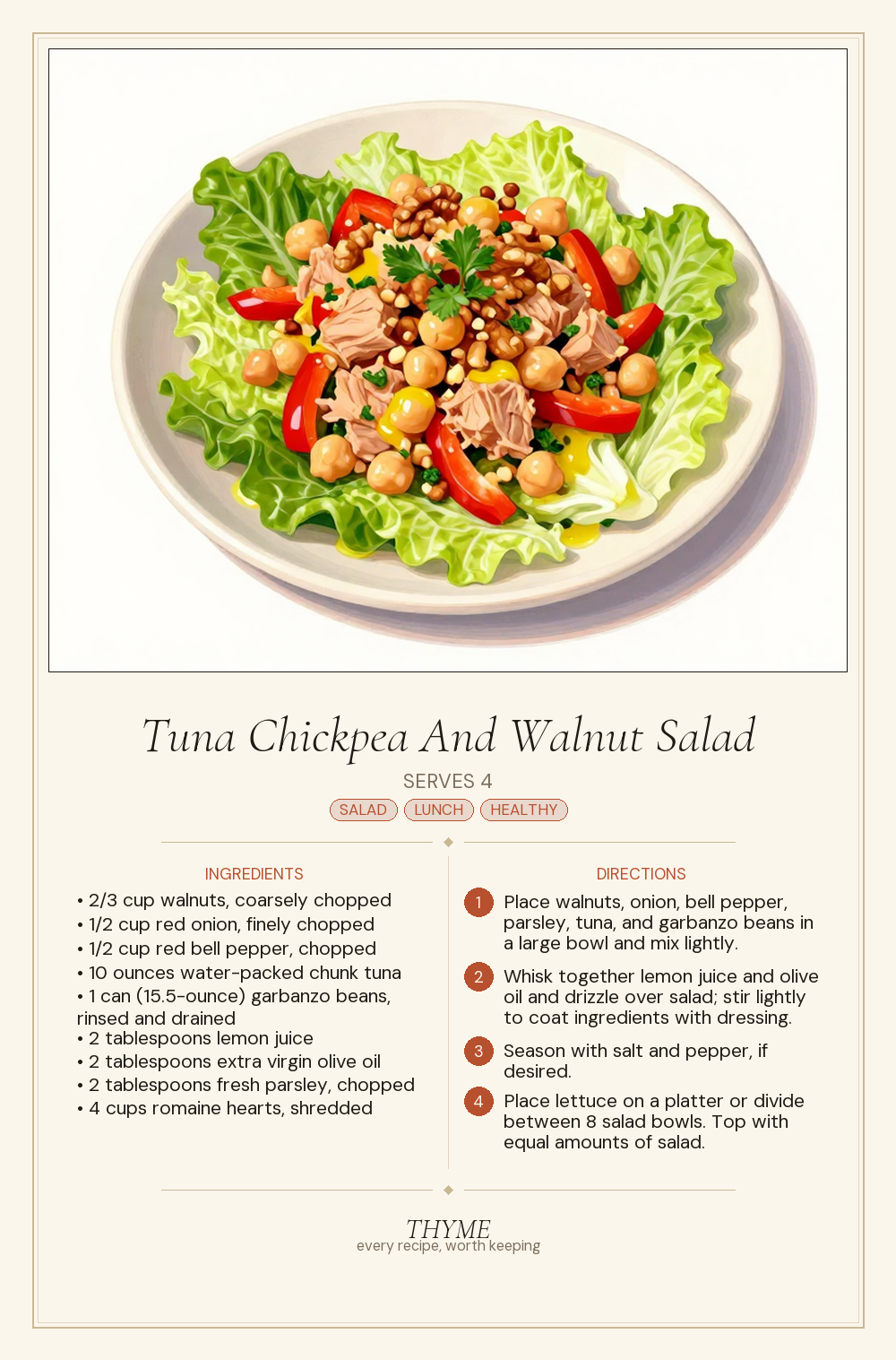 Tuna Chickpea And Walnut Salad