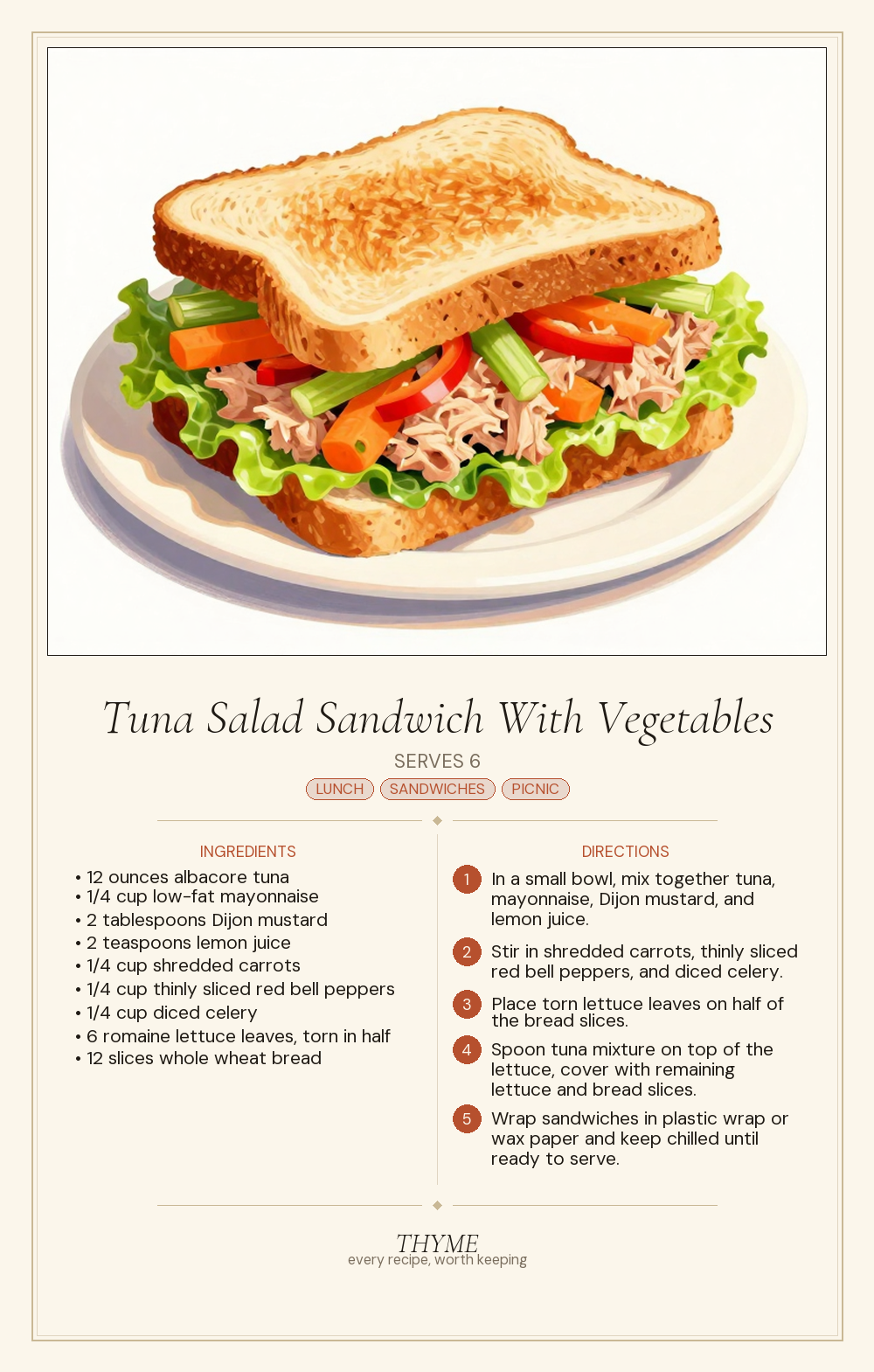 Tuna Salad Sandwich With Vegetables