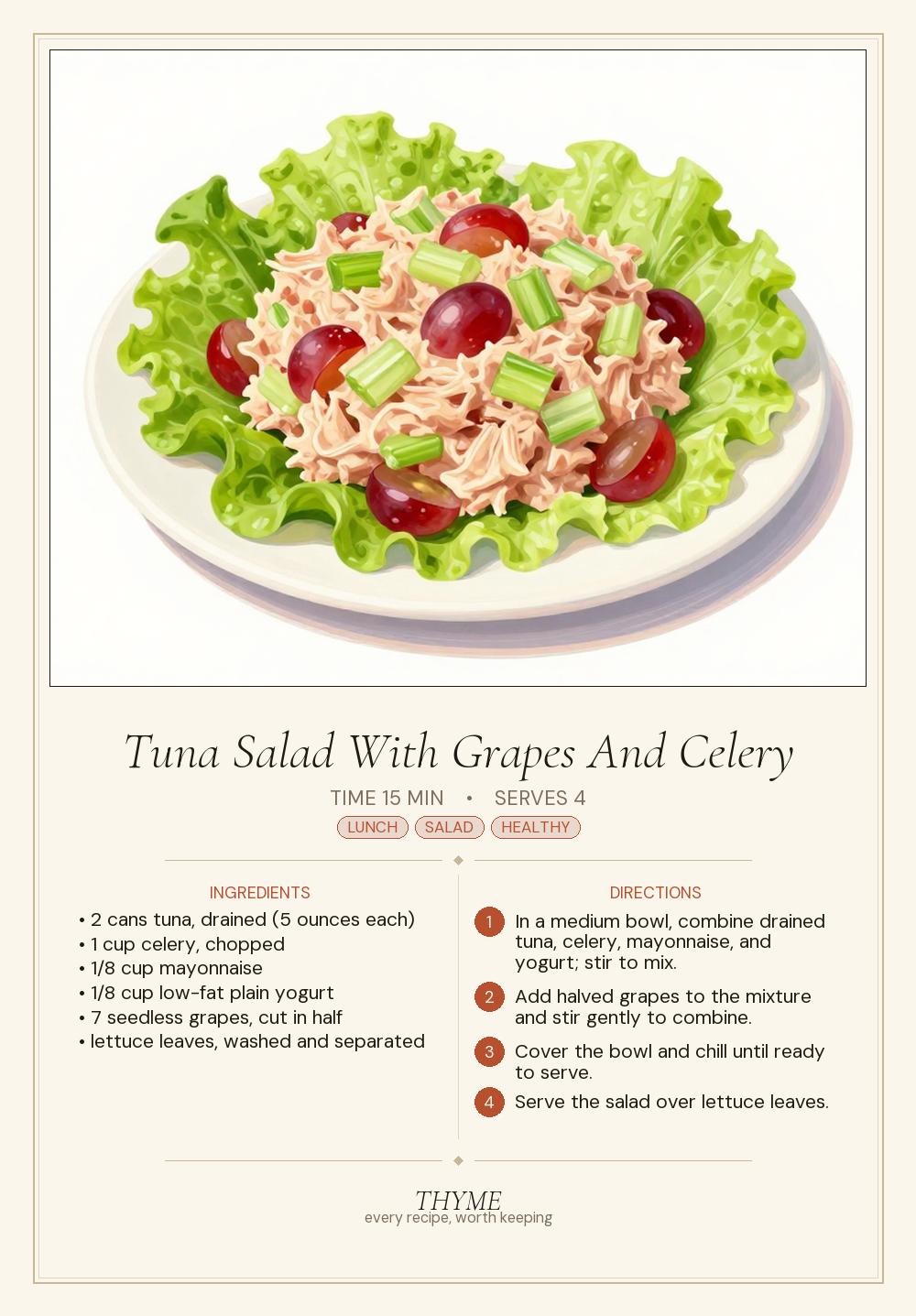 Tuna Salad With Grapes And Celery