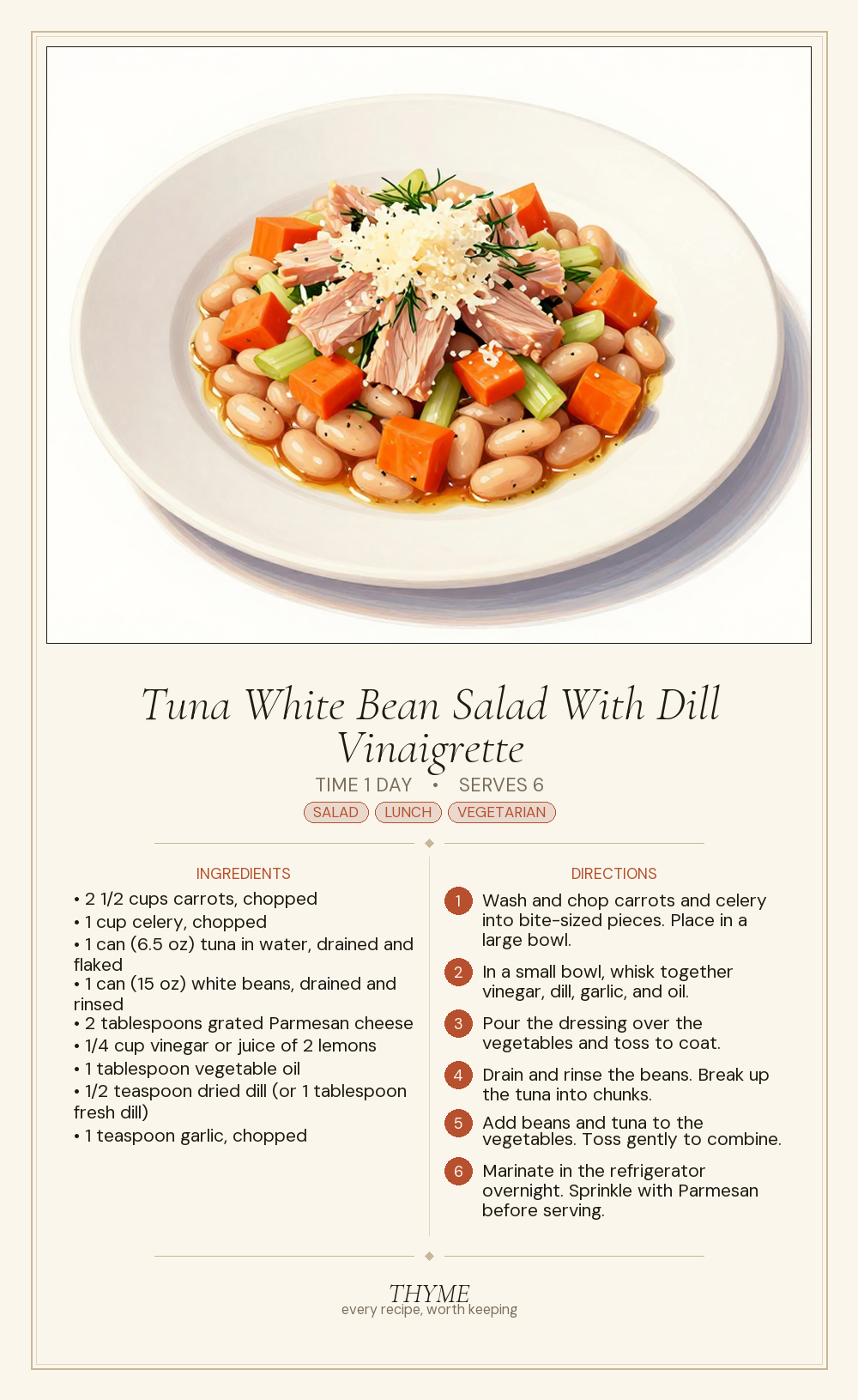 Tuna White Bean Salad With Dill Vinaigrette