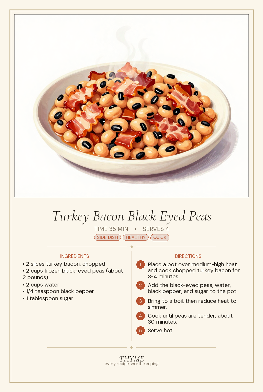 Turkey Bacon Black Eyed Peas