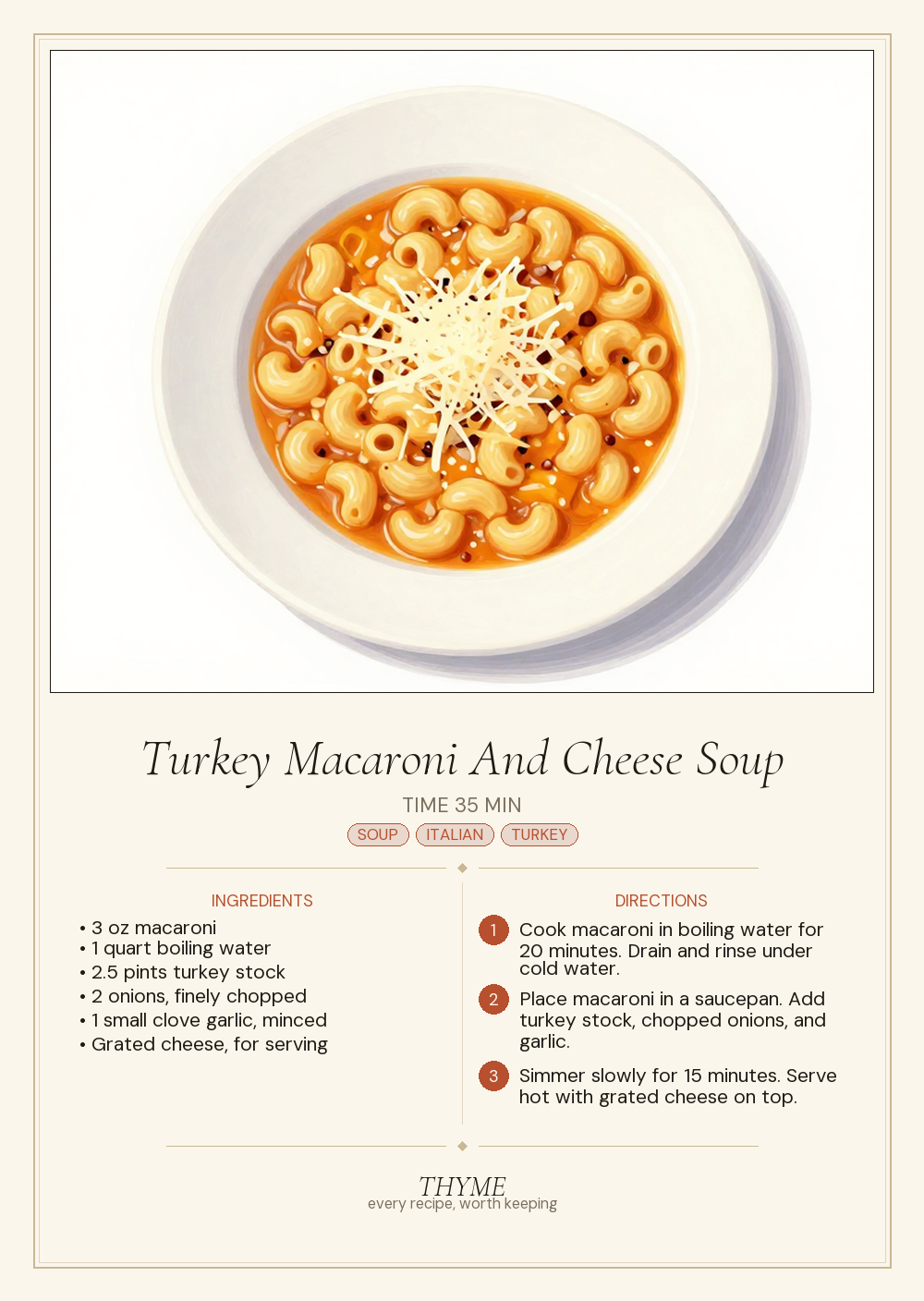 Turkey Macaroni And Cheese Soup