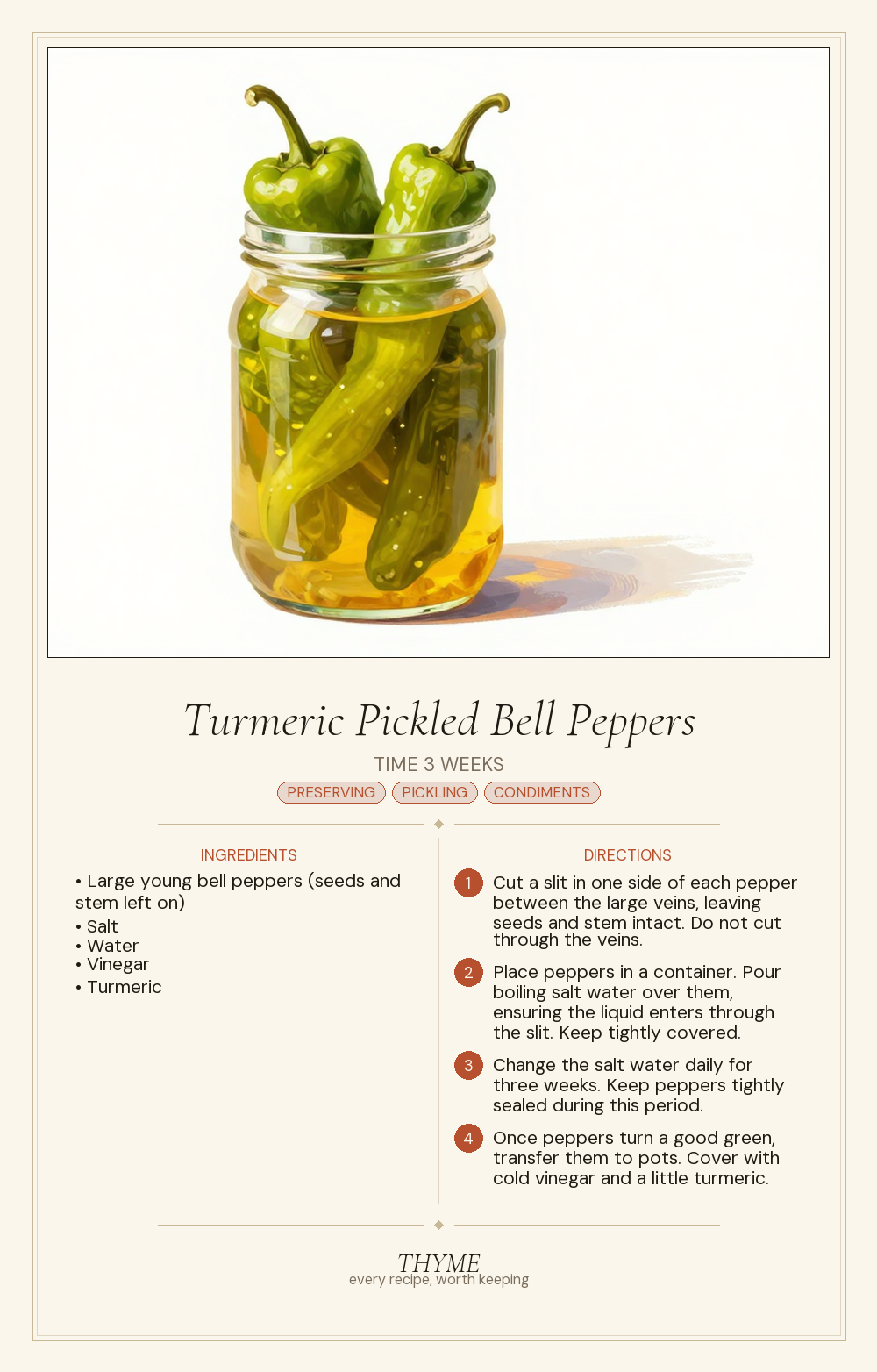 Turmeric Pickled Bell Peppers