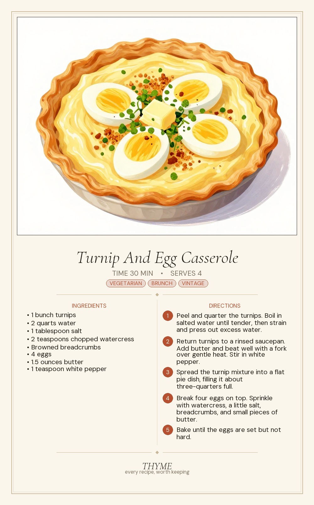 Turnip And Egg Casserole