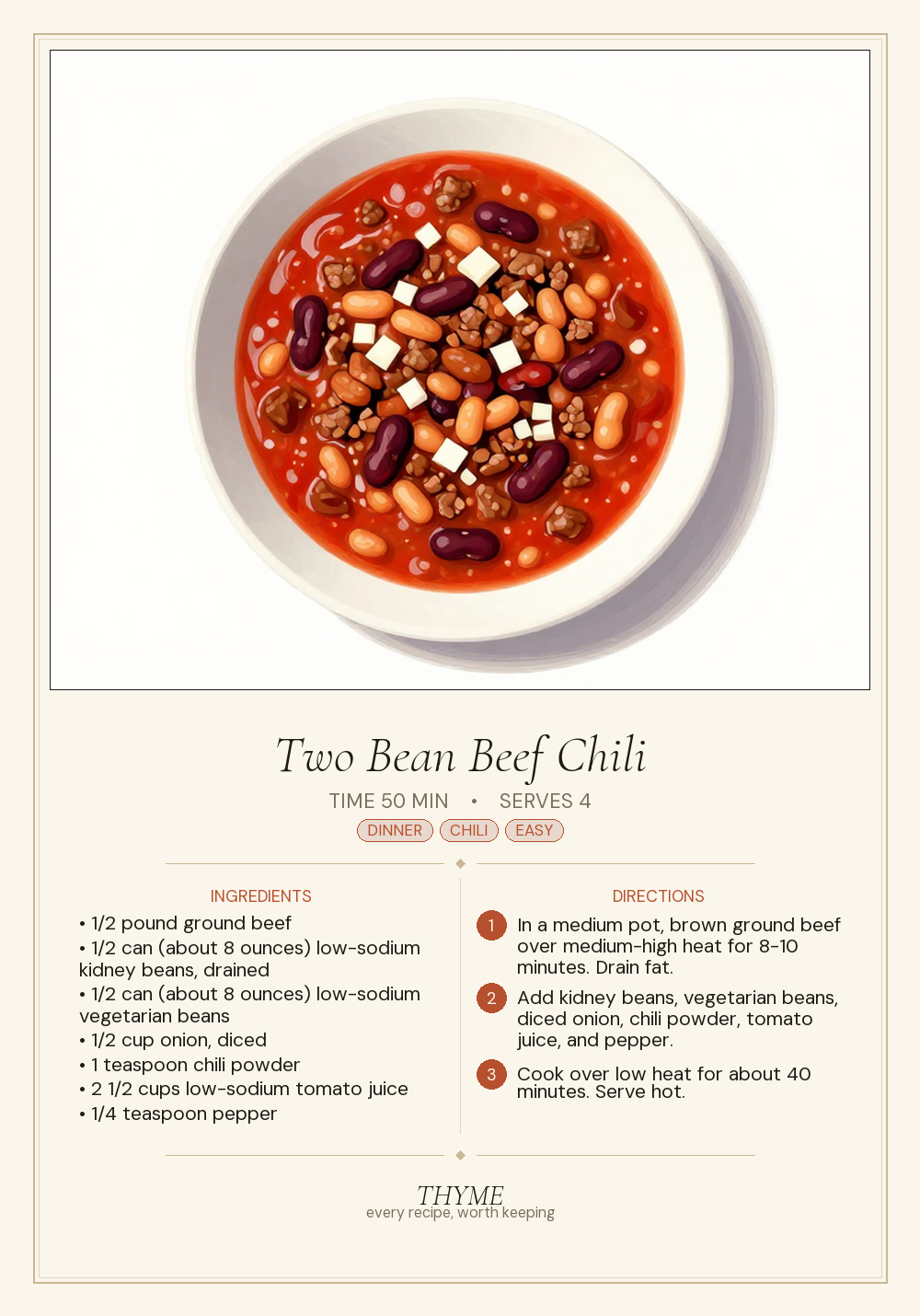 Two Bean Beef Chili