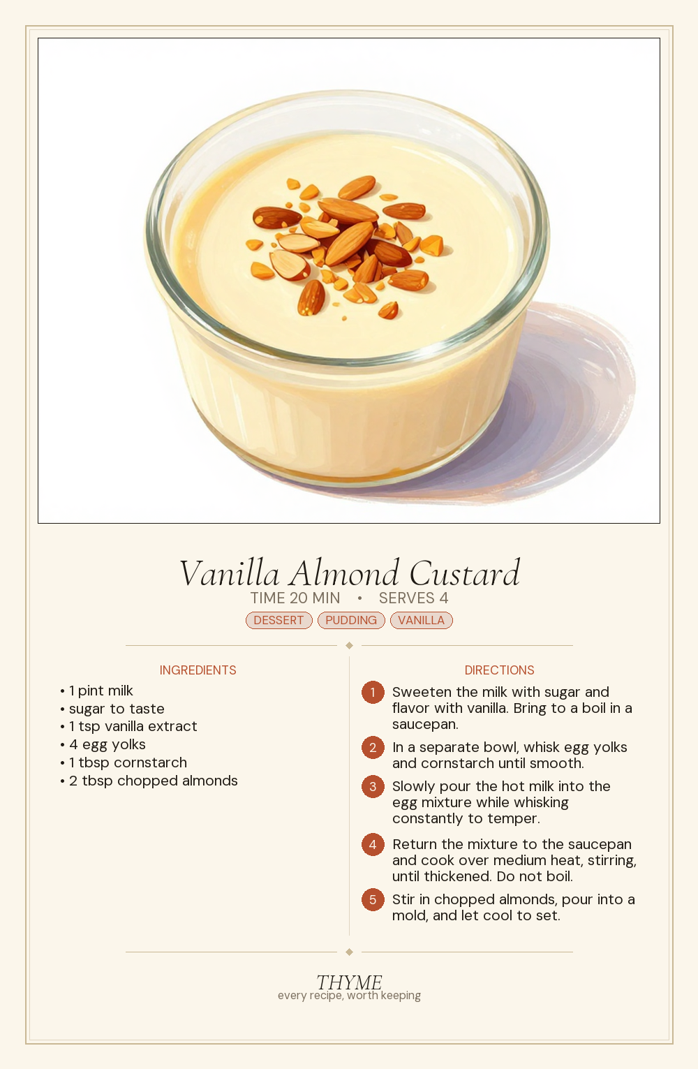 Vanilla Almond Custard