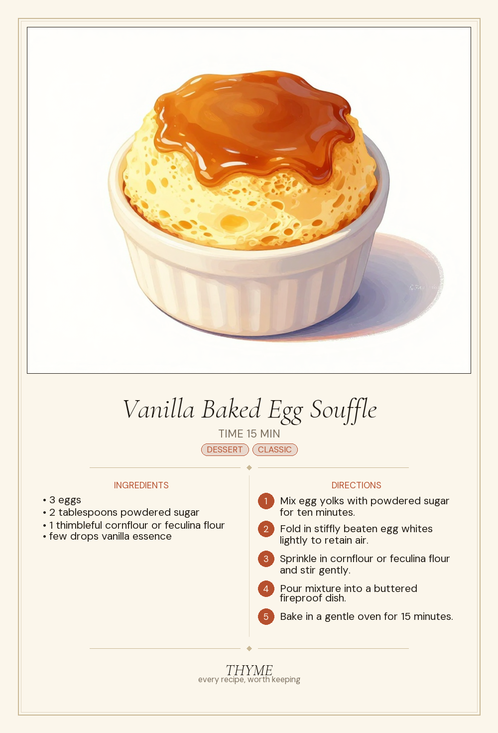Vanilla Baked Egg Souffle