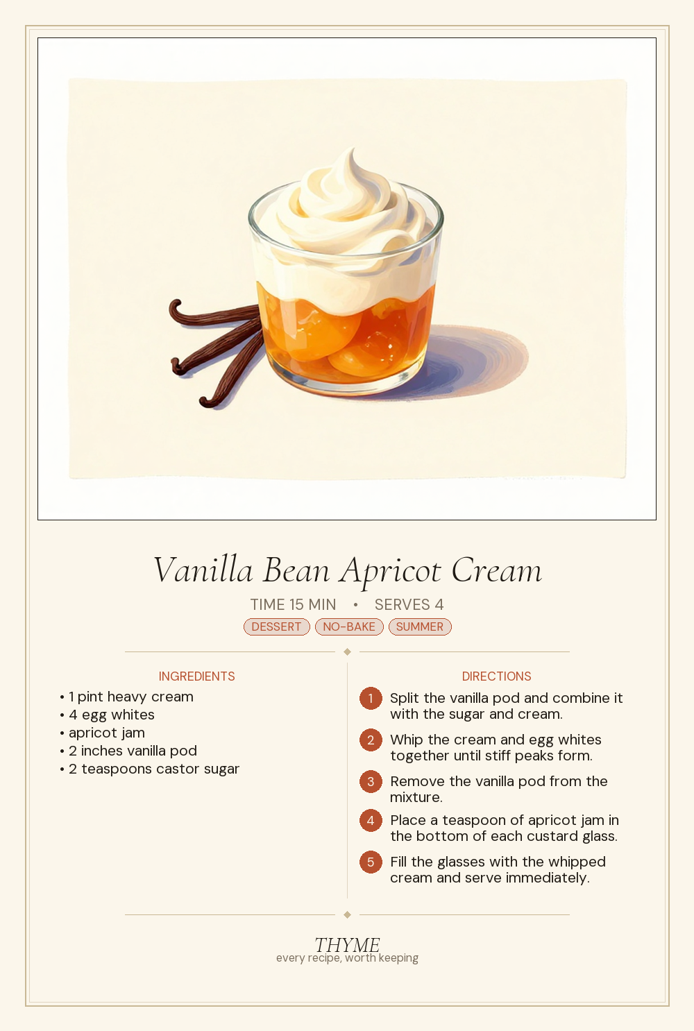 Vanilla Bean Apricot Cream