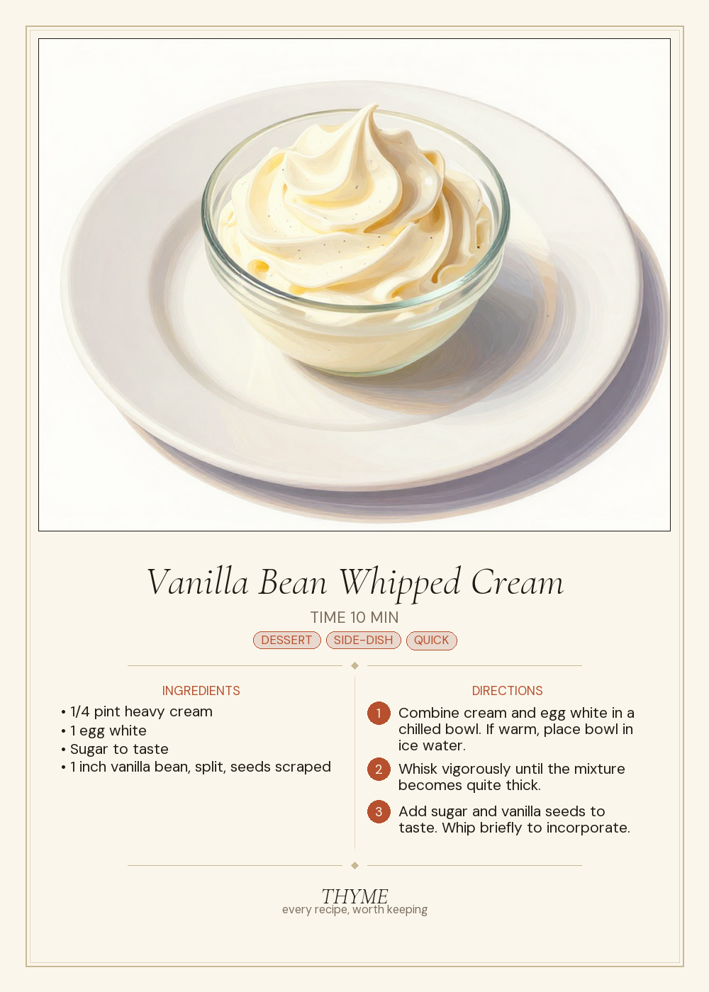 Vanilla Bean Whipped Cream