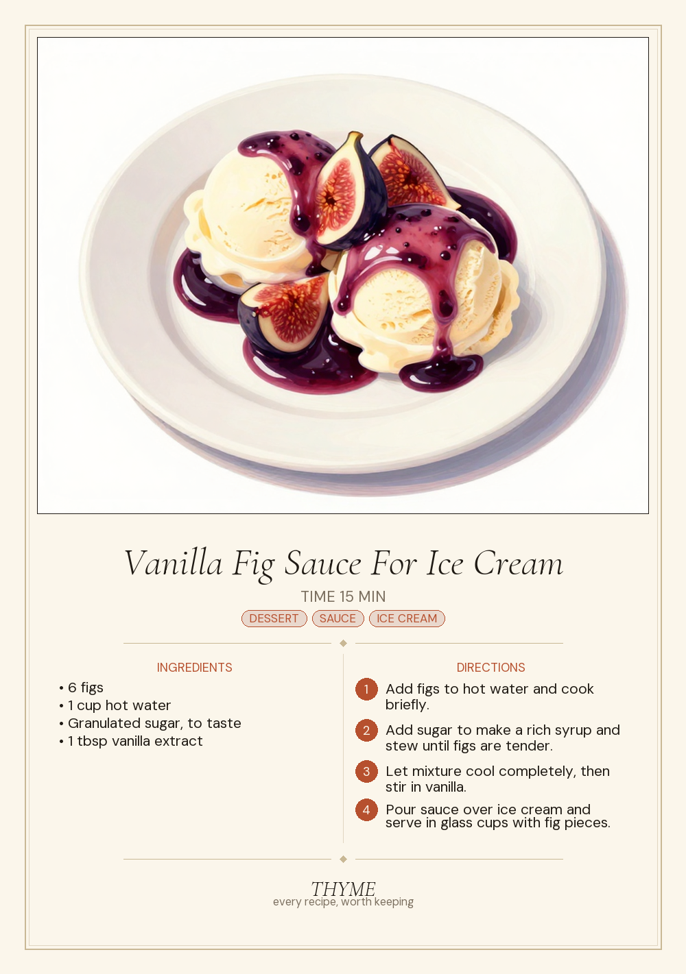 Vanilla Fig Sauce For Ice Cream