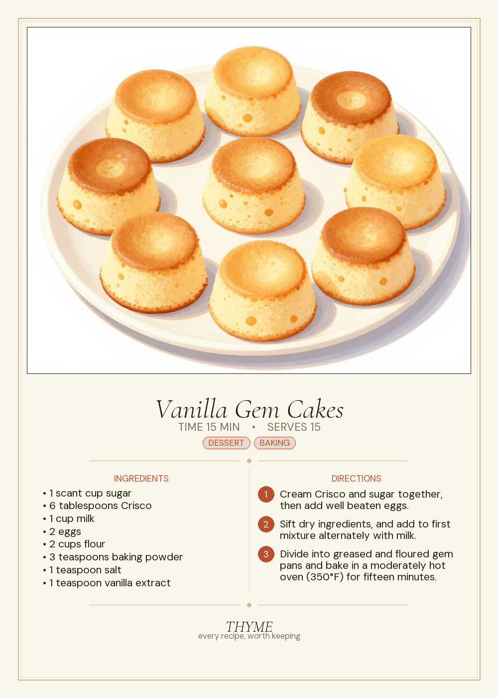 Vanilla Gem Cakes