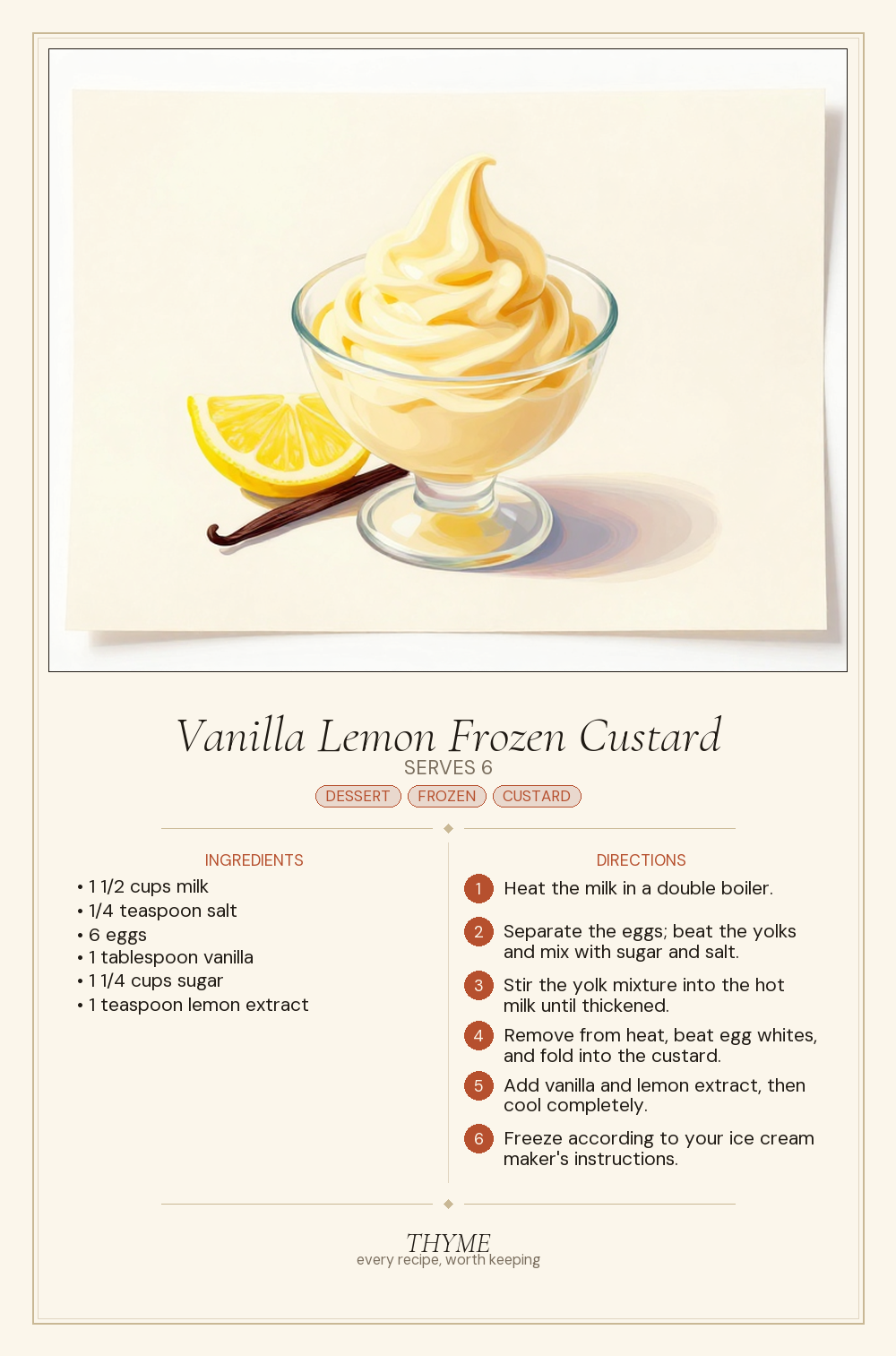 Vanilla Lemon Frozen Custard