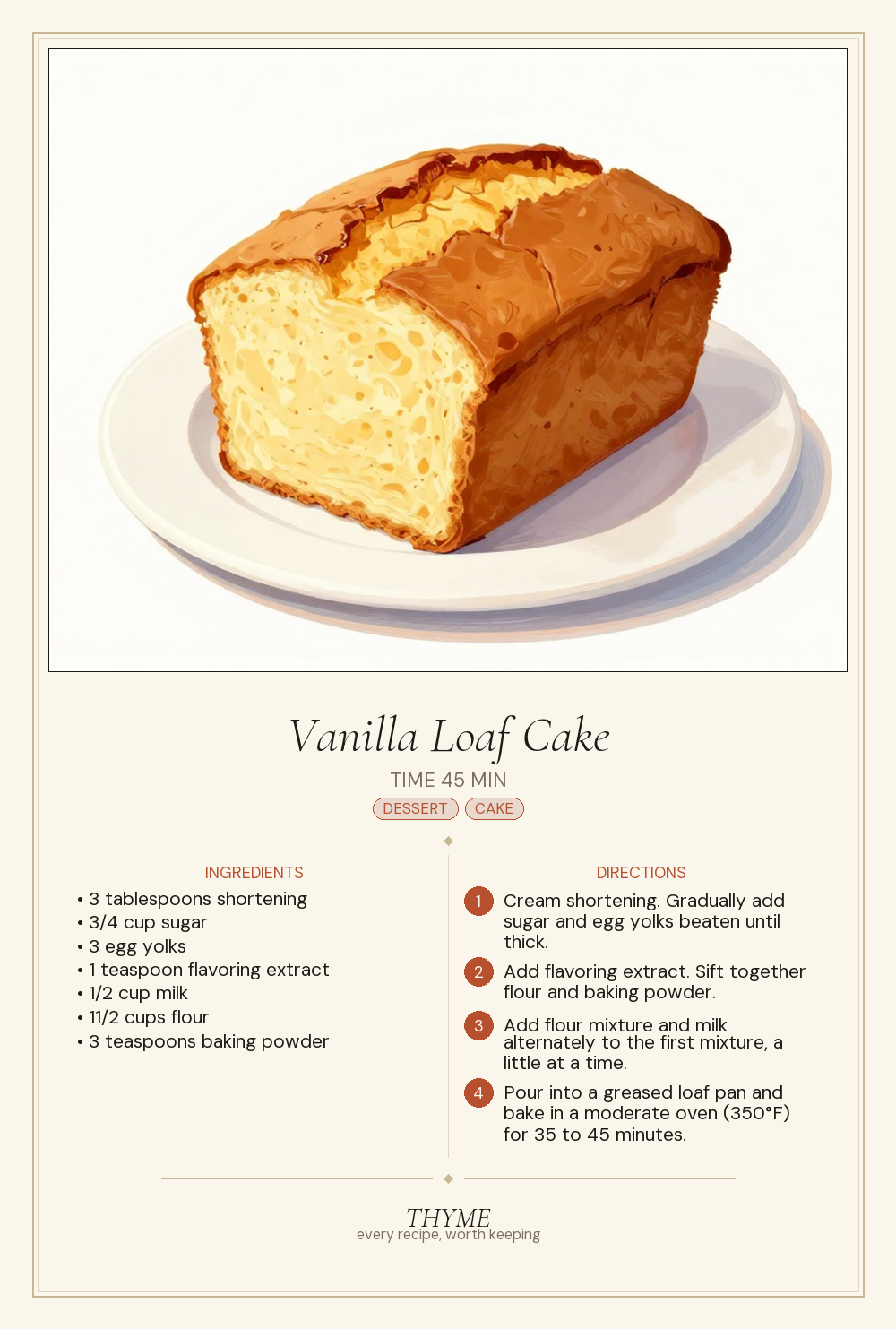 Vanilla Loaf Cake