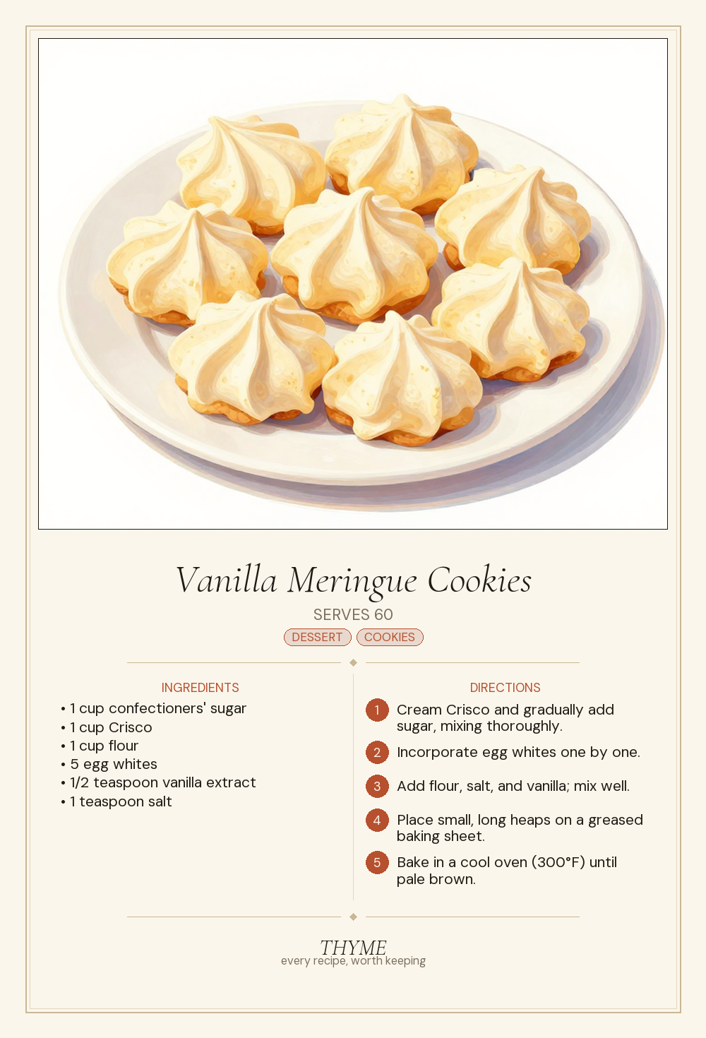Vanilla Meringue Cookies