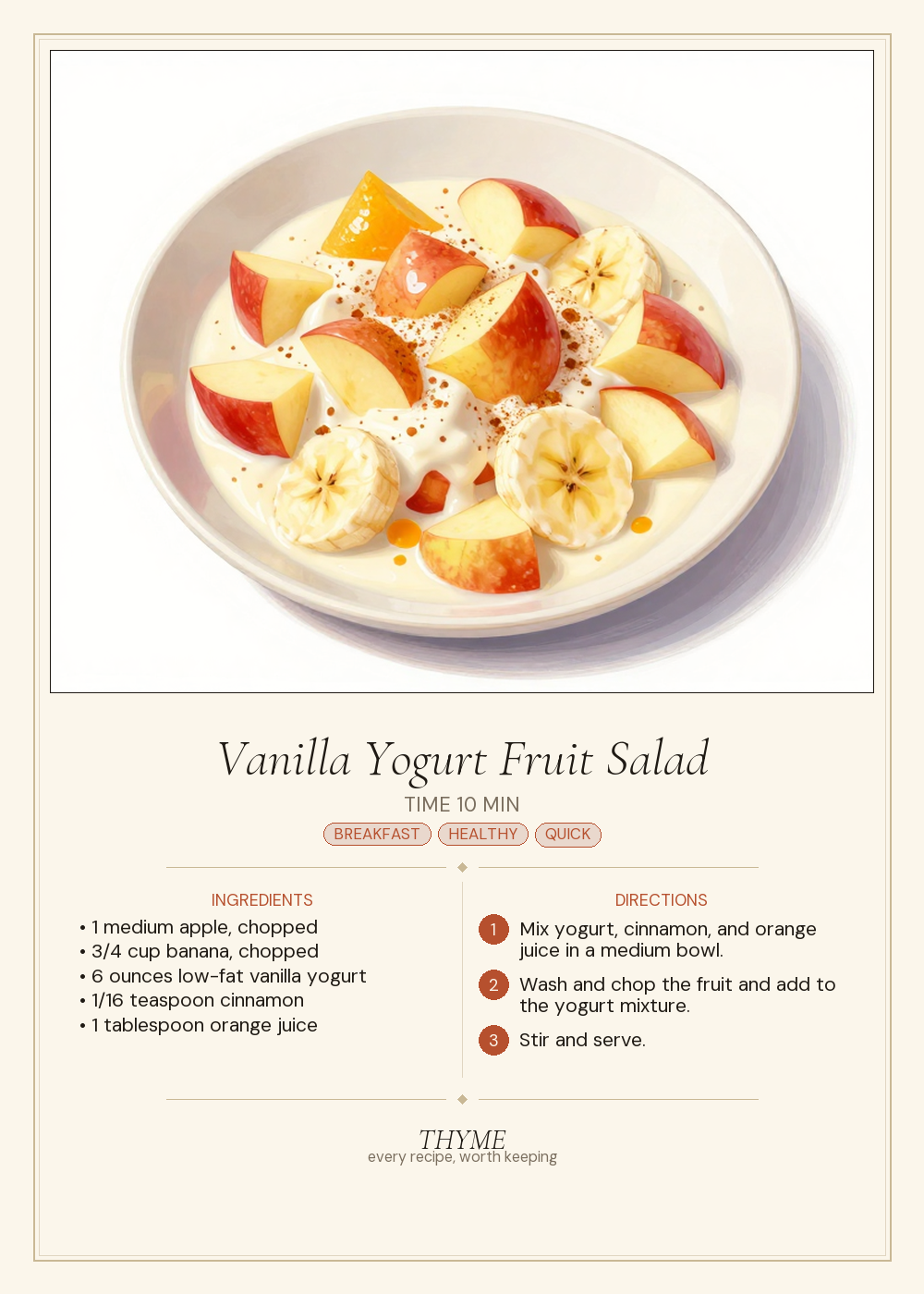 Vanilla Yogurt Fruit Salad