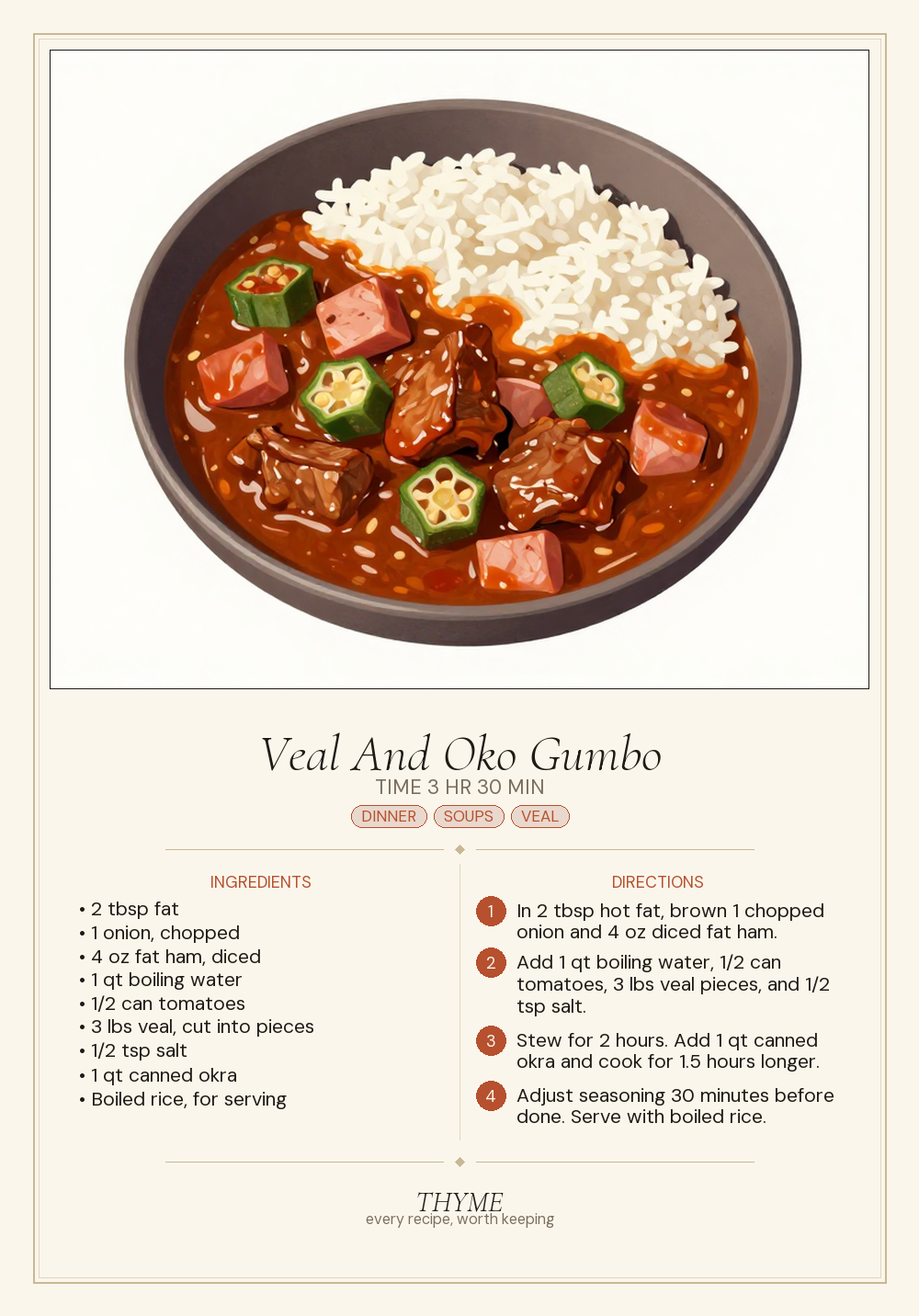 Veal And Oko Gumbo