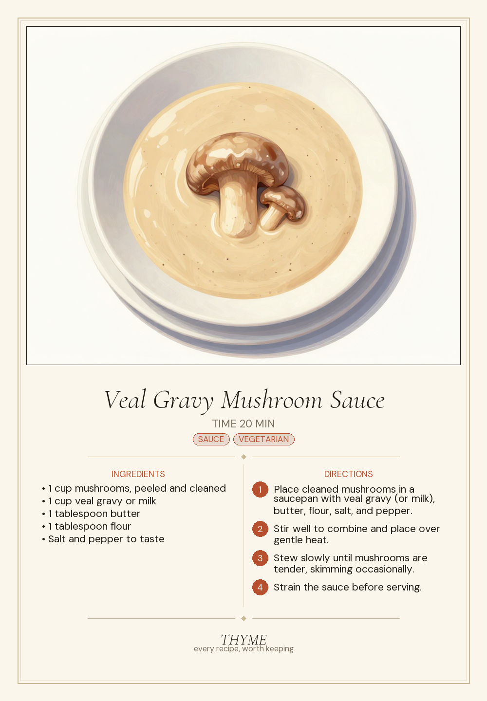 Veal Gravy Mushroom Sauce