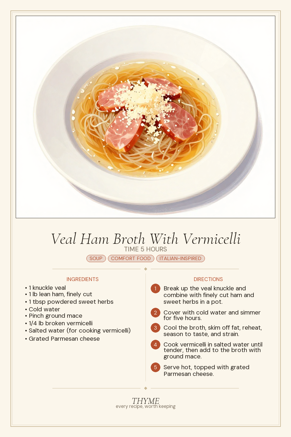 Veal Ham Broth With Vermicelli