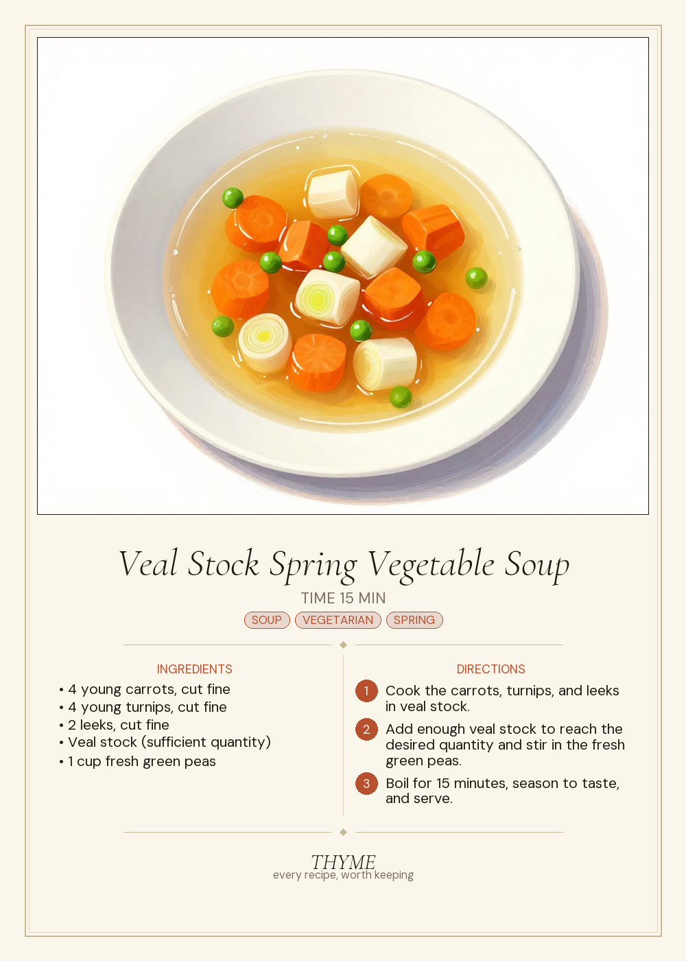 Veal Stock Spring Vegetable Soup
