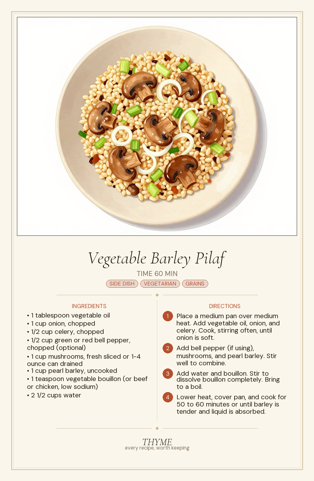 Vegetable Barley Pilaf