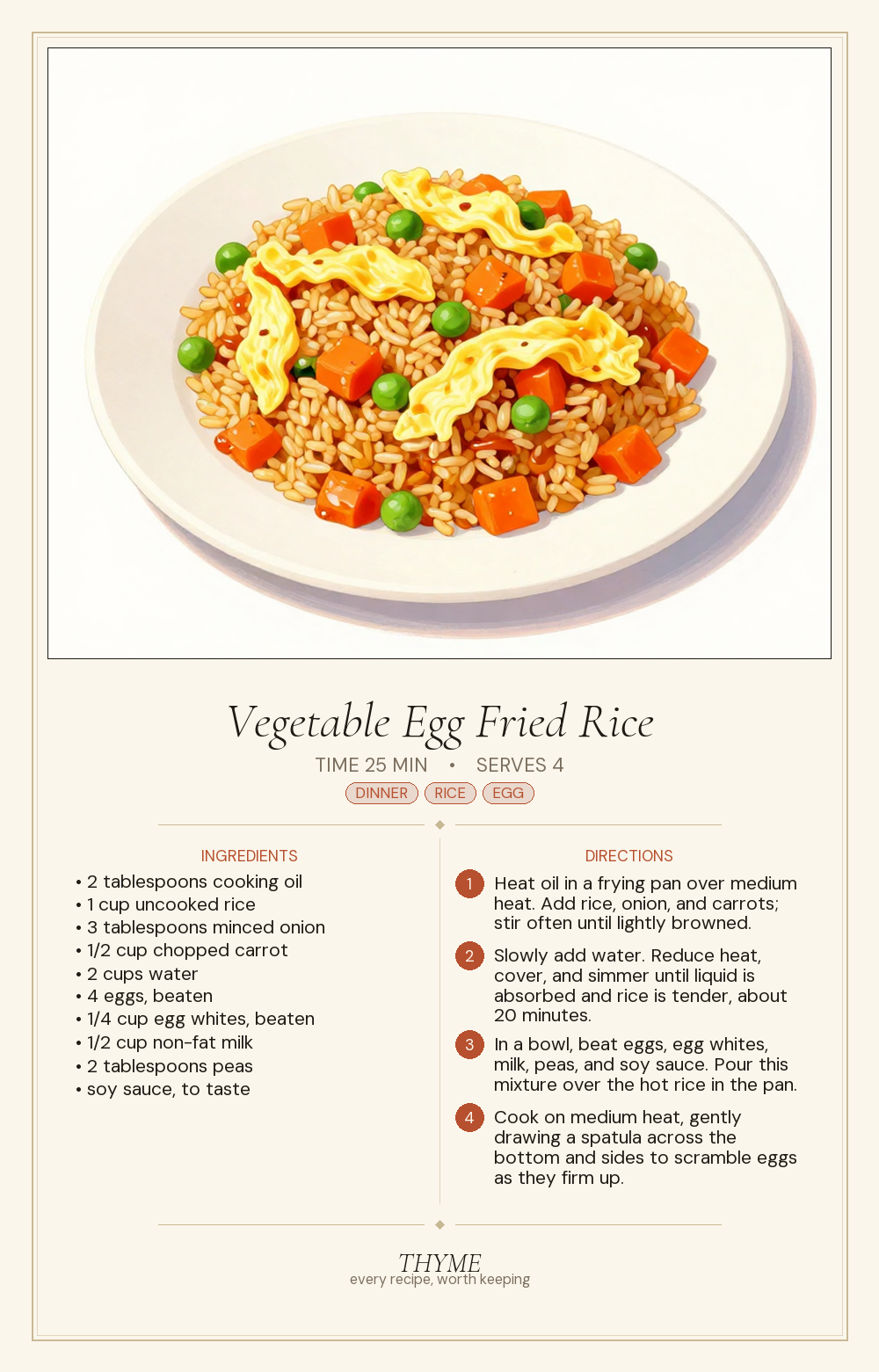 Vegetable Egg Fried Rice
